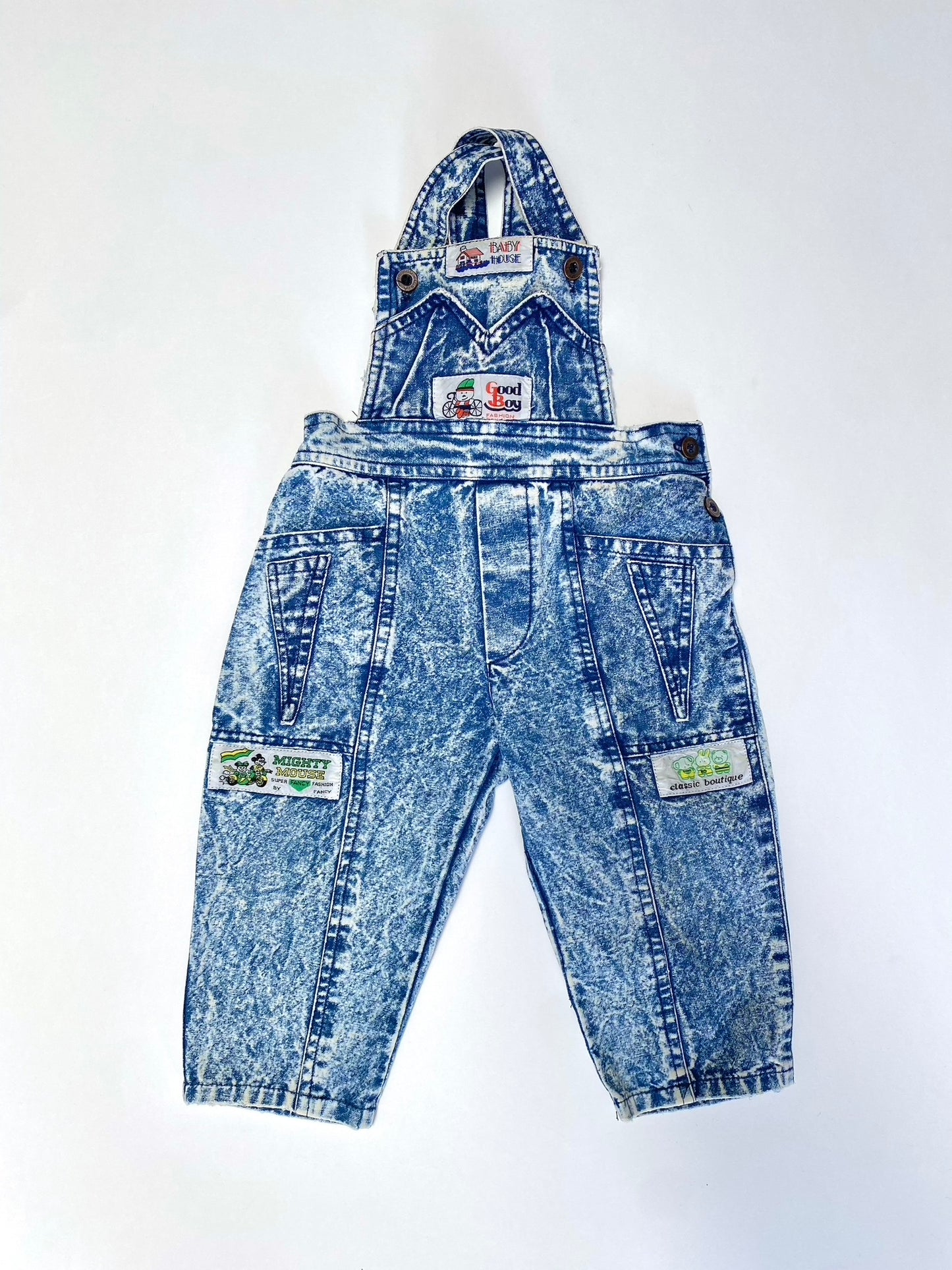 Vintage Chambo acid wash dungarees age 6-9m