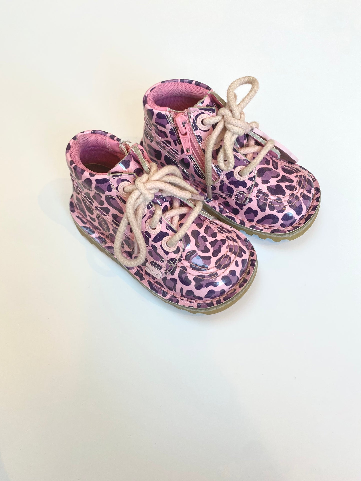 Pink animal print Kickers Size 5