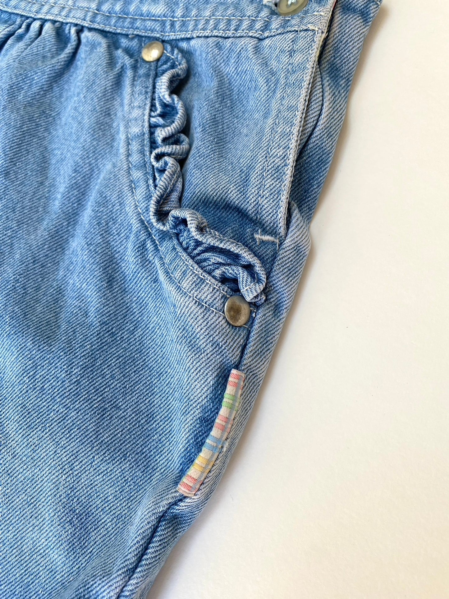Vintage denim frill dungarees Size 18-24M +