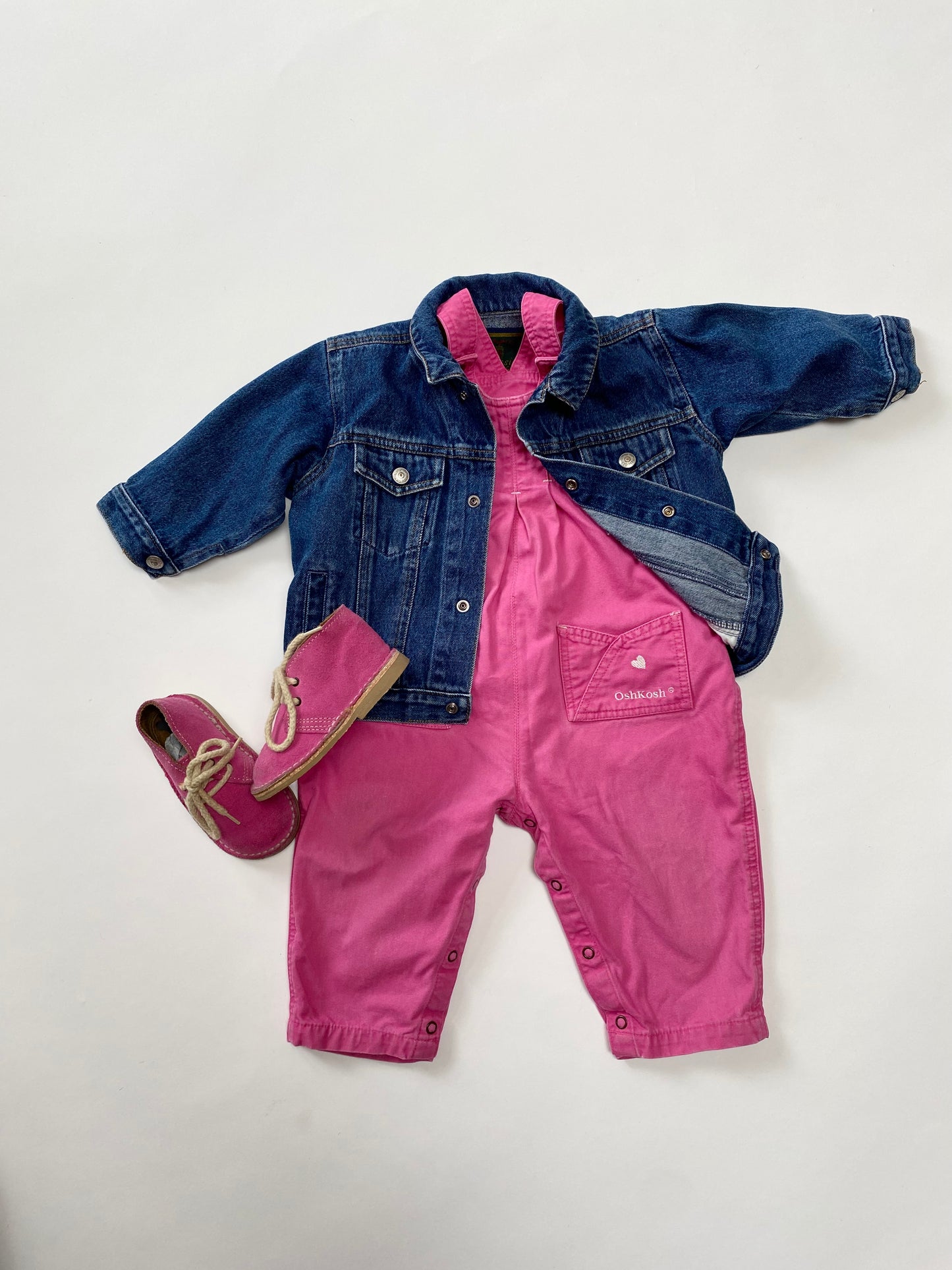 Pink Oshkosh dungarees age 18-24m