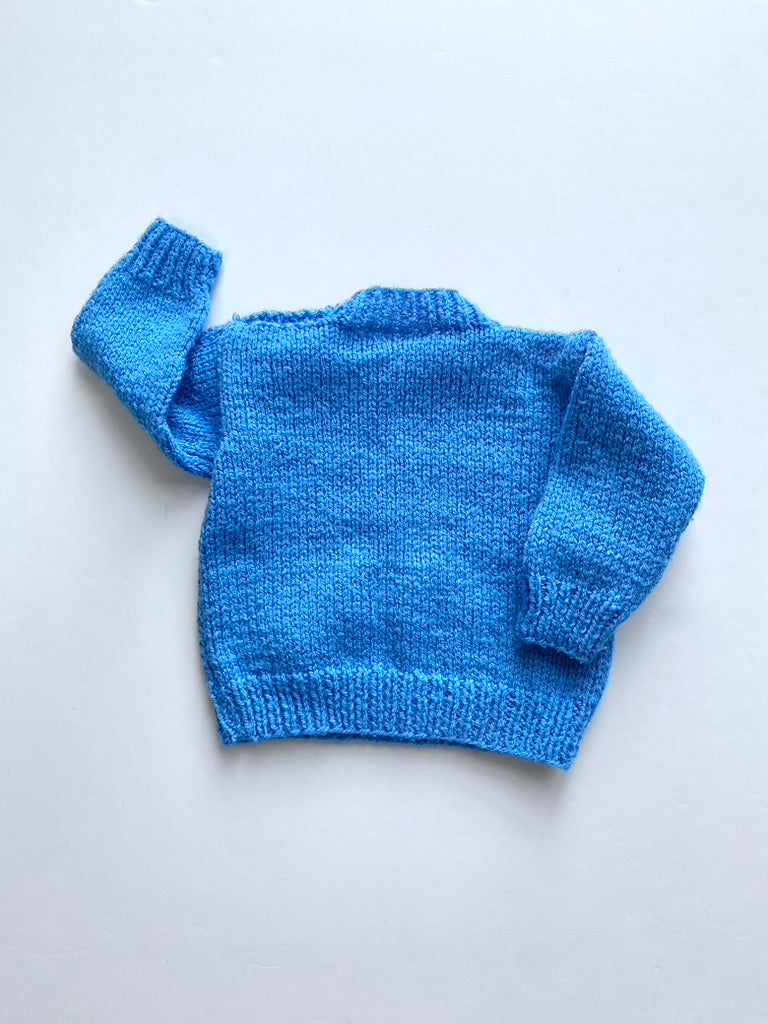 Hand knitted tractor jumper age 3m