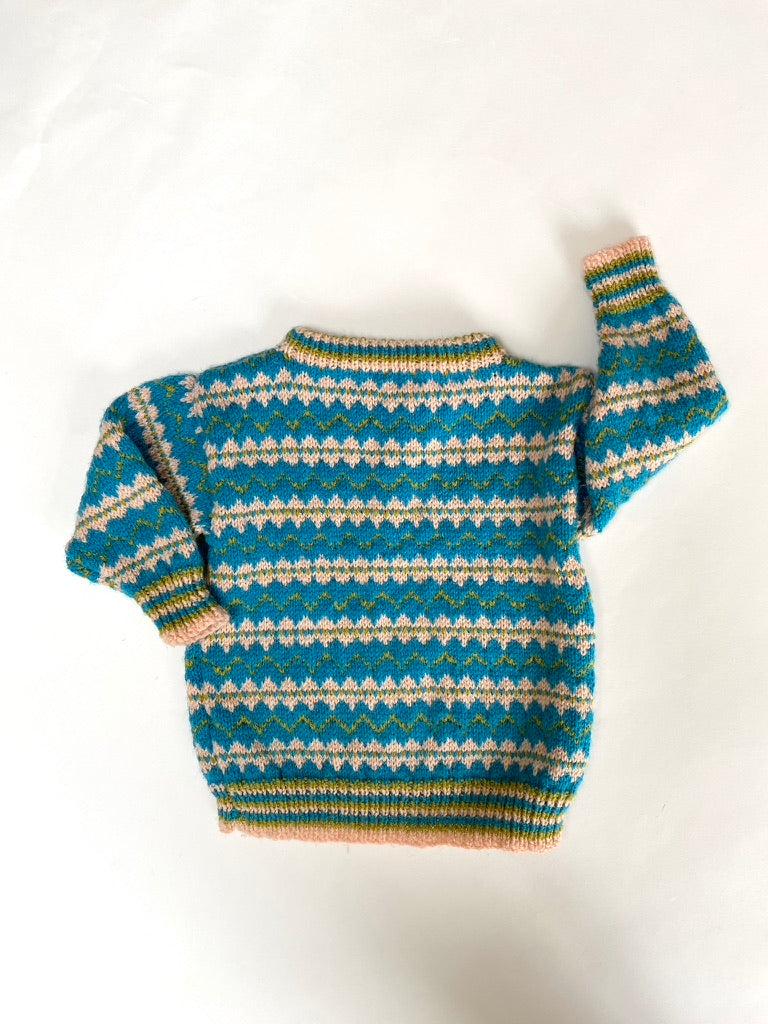 Patterned hand knitted jumper age 3y