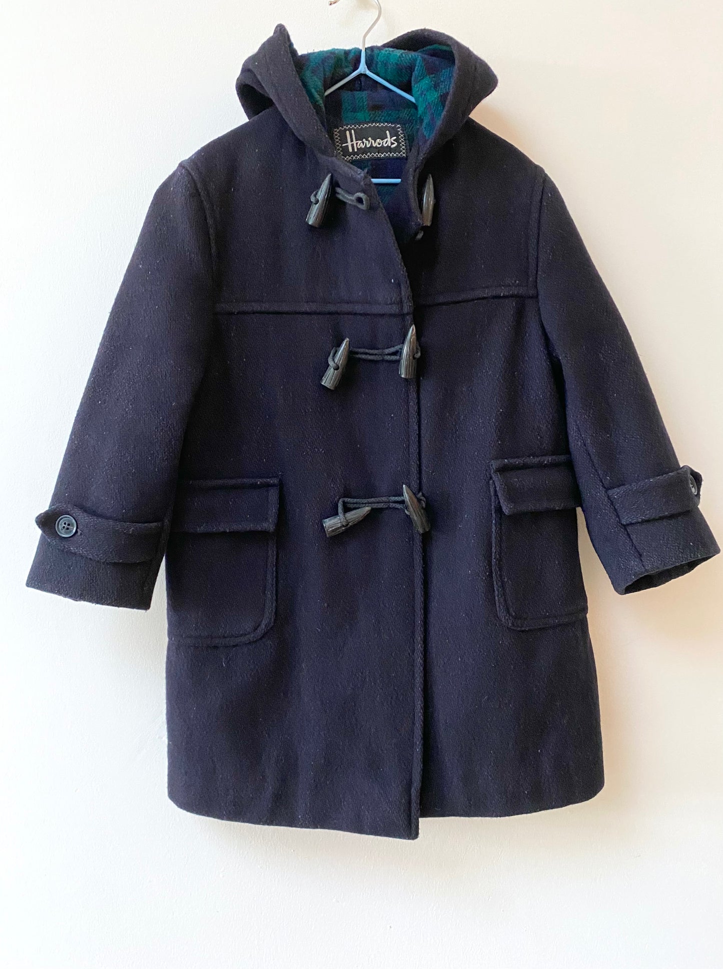 Vintage Harrods navy duffle coat Age 5-6Y