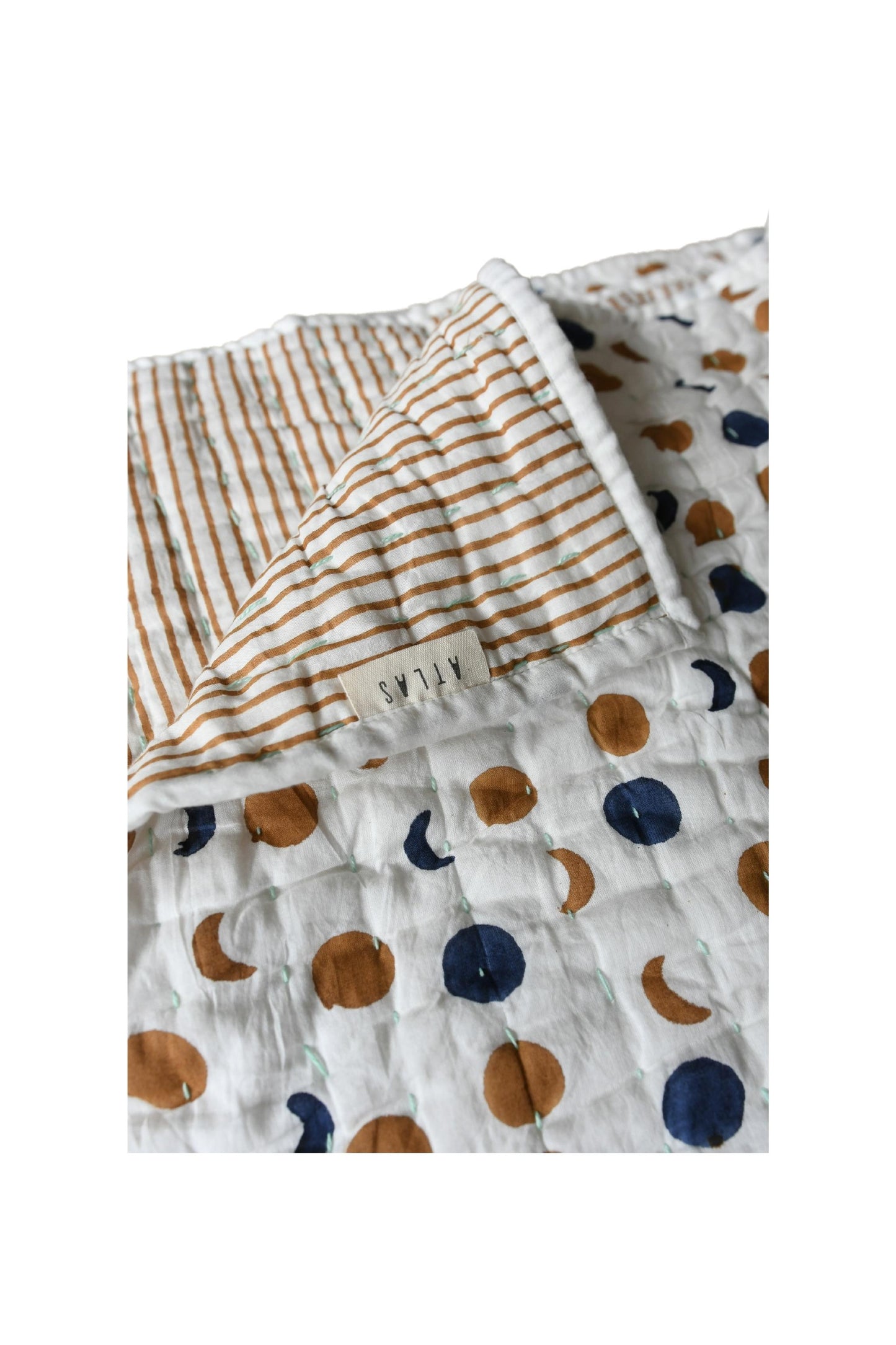 Mini Moons hand printed quilt