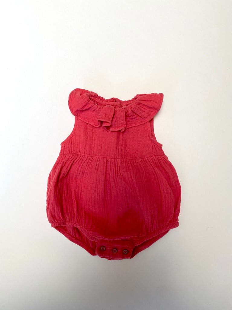 Mango frilly romper Age 0-3m
