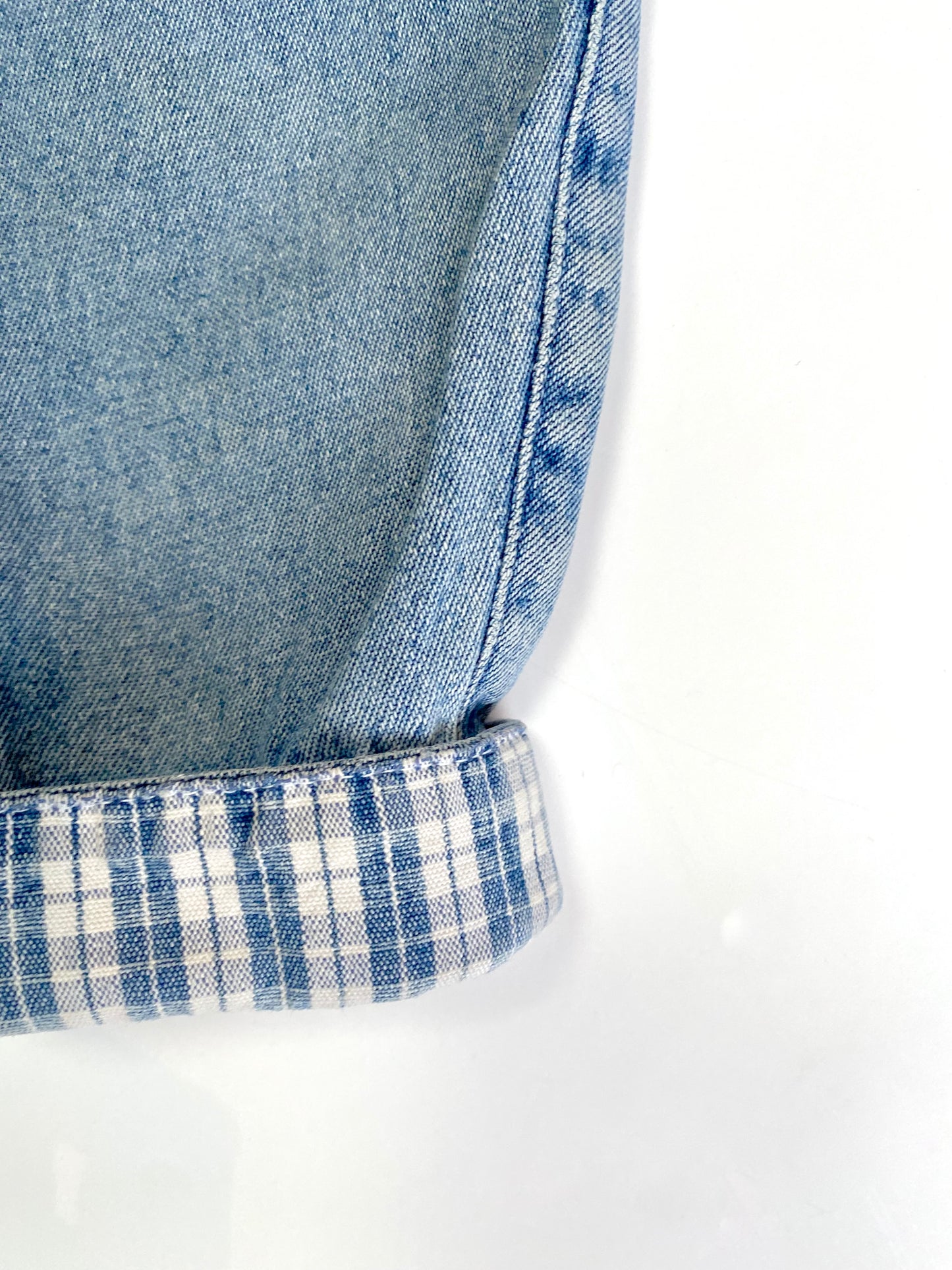 Vintage denim and gingham dungarees Age 3-6m