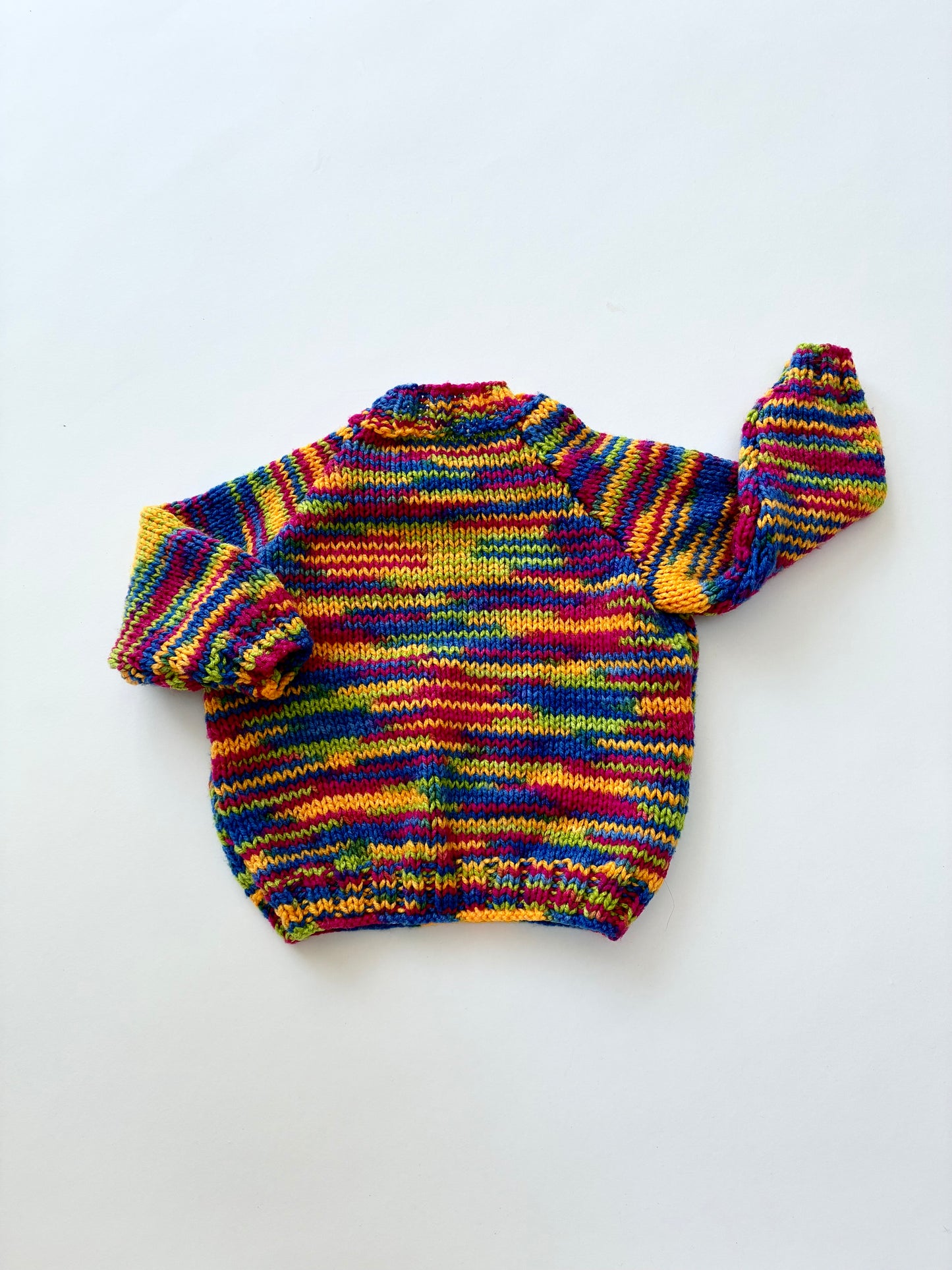 Handknitted multicoloured jumper Age 0-6m