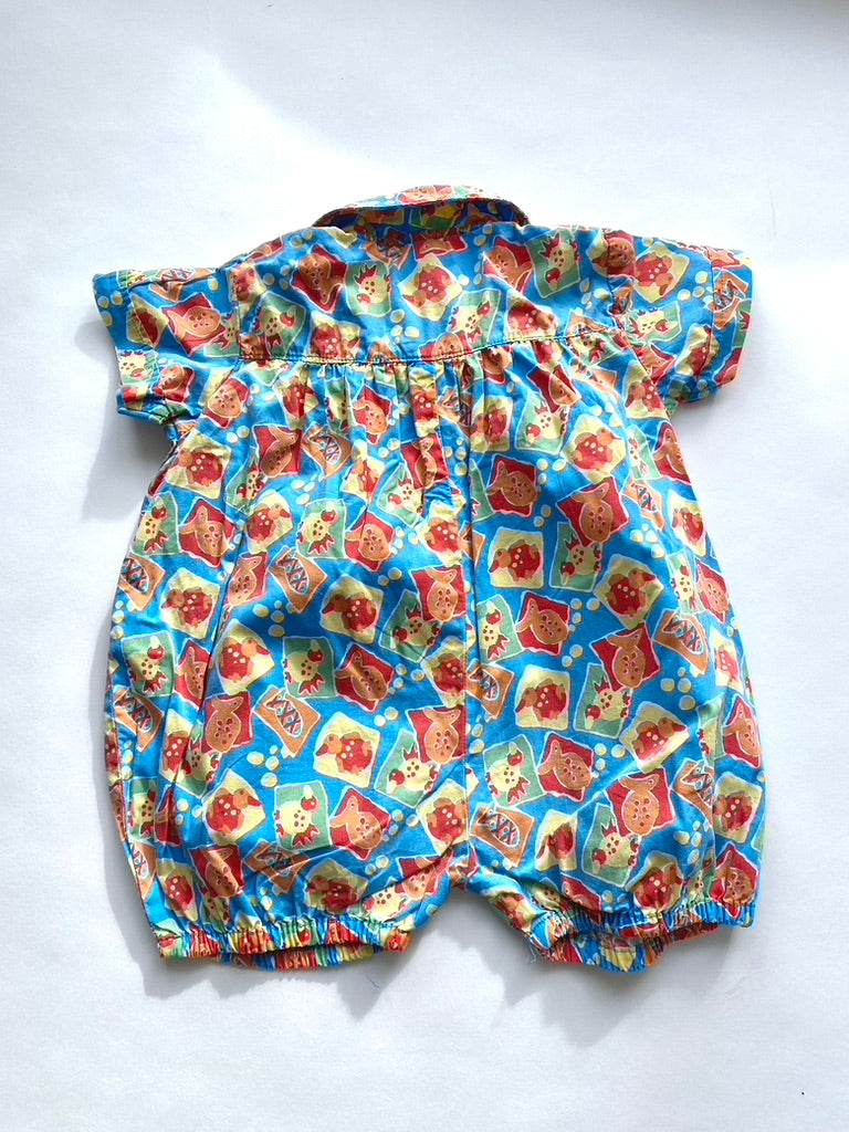 Vintage fish print romper Age 6-12m