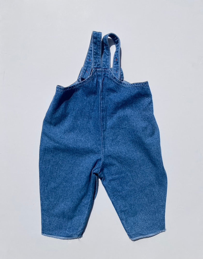 Vintage denim embroidered dungarees age 6-9m