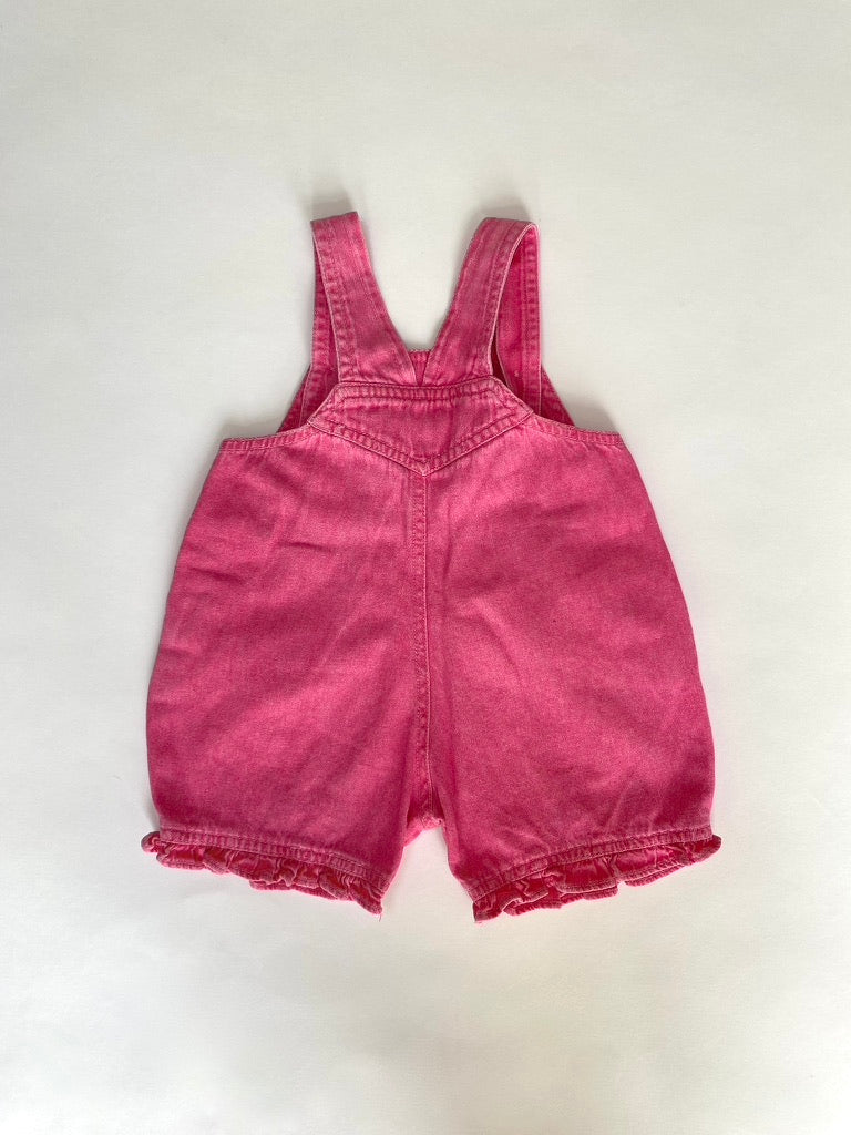 Vintage pink shortalls Age 6-9M