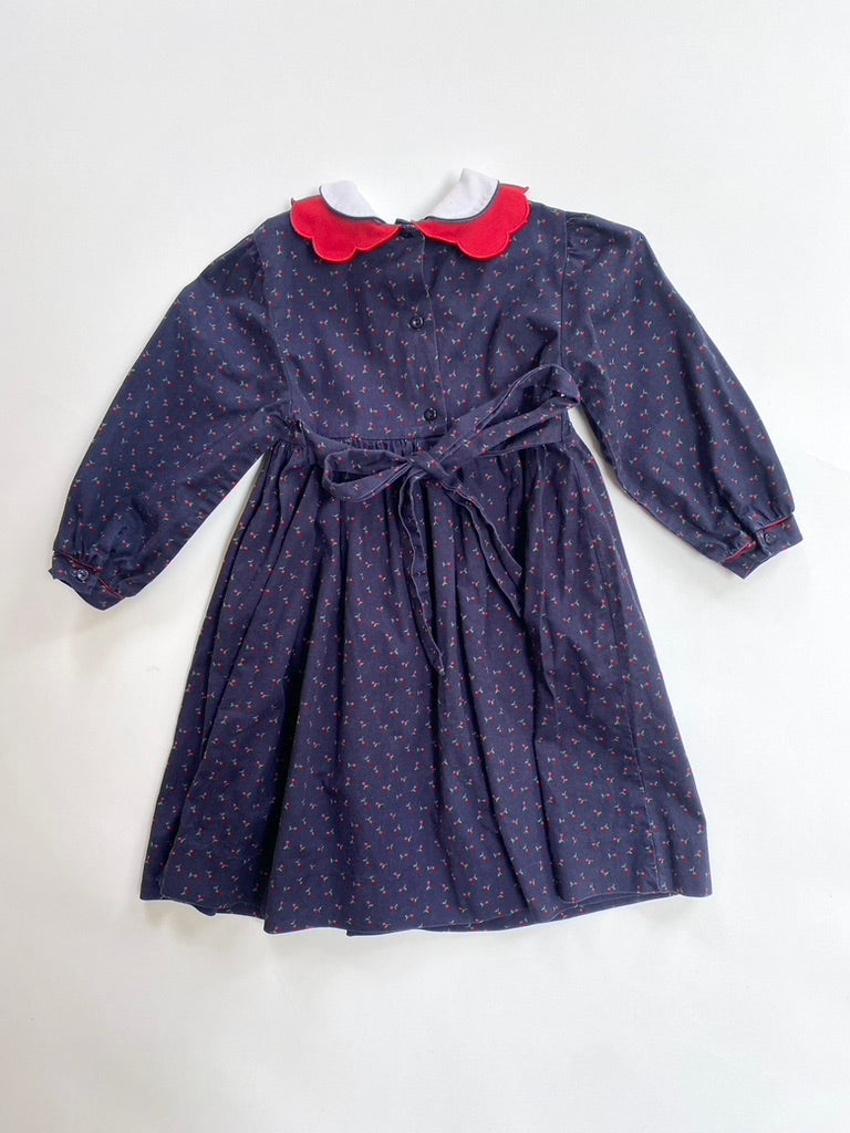 Scallop collar cherry dress Age 2-3y