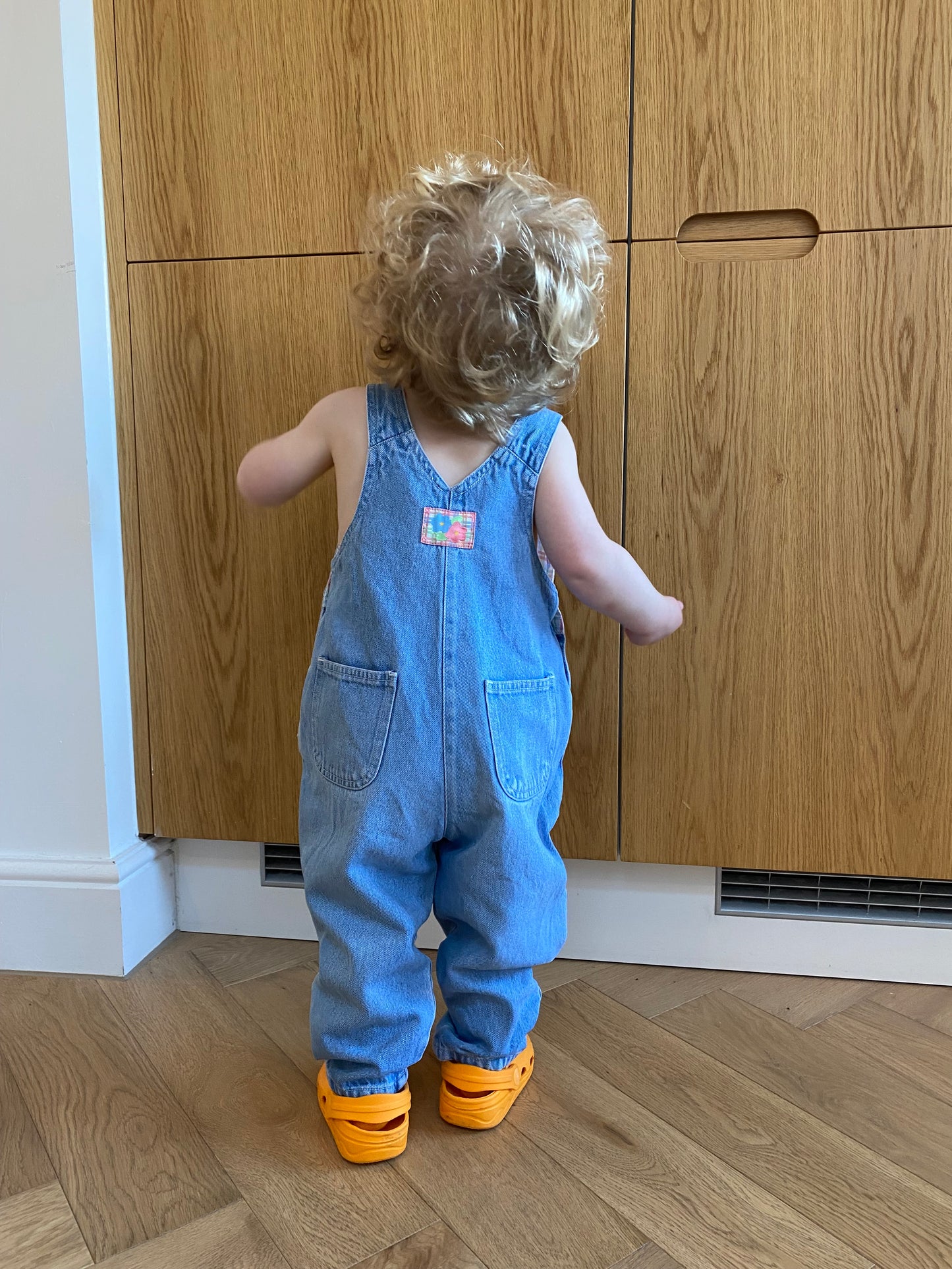 Vintage denim frill dungarees Size 18-24M +