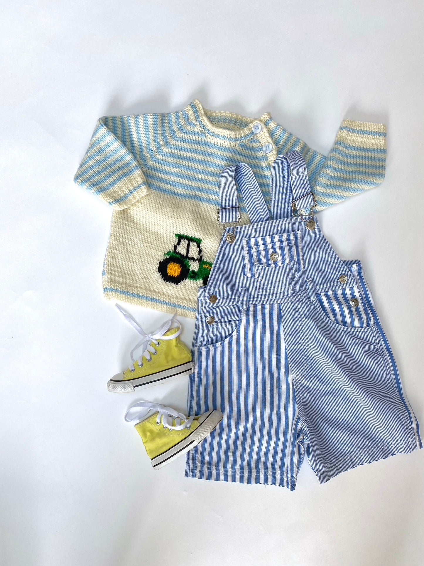 Stripe shortalls age 18-24m