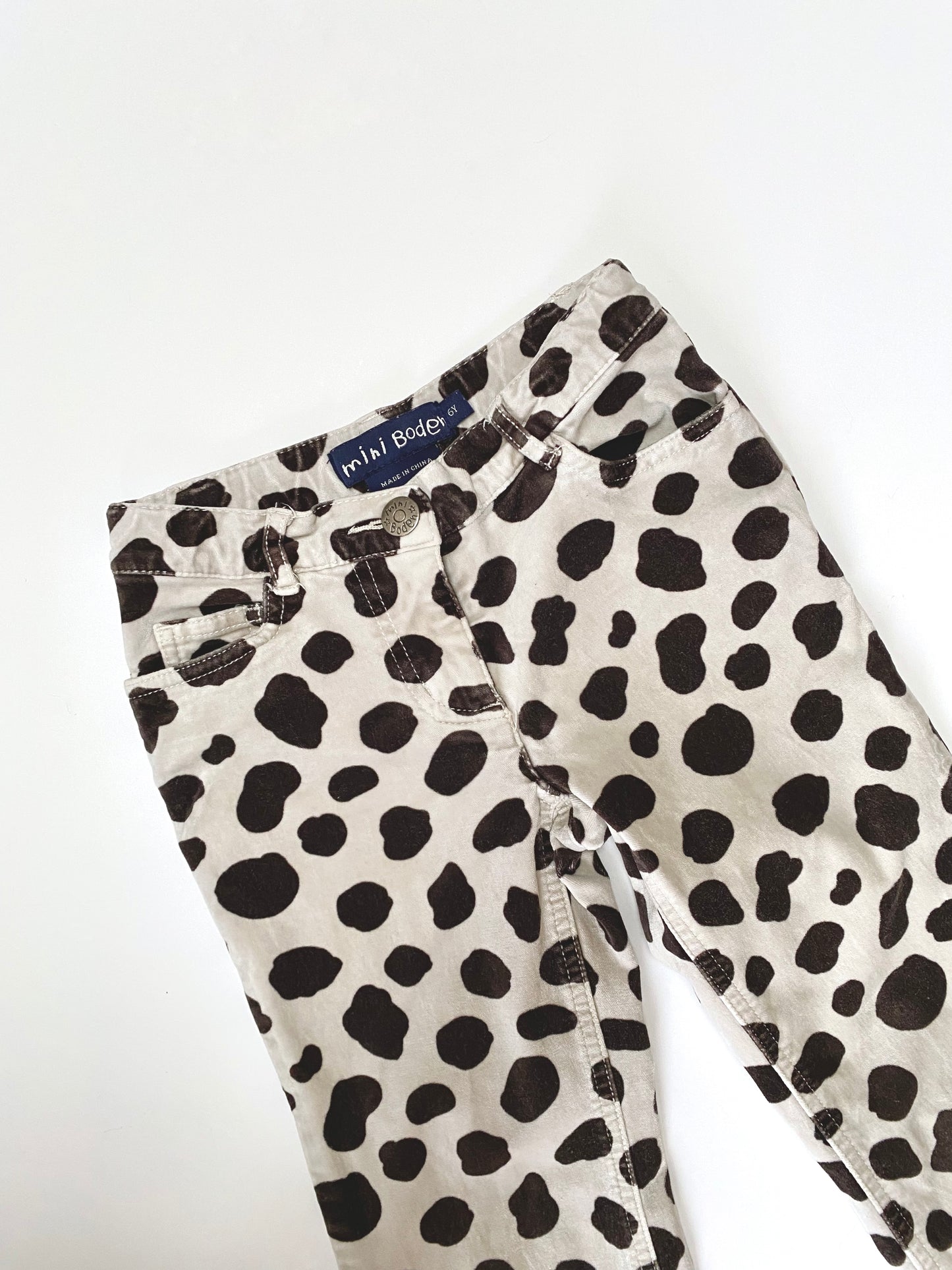 Mini Boden printed velvet flares Age 6Y