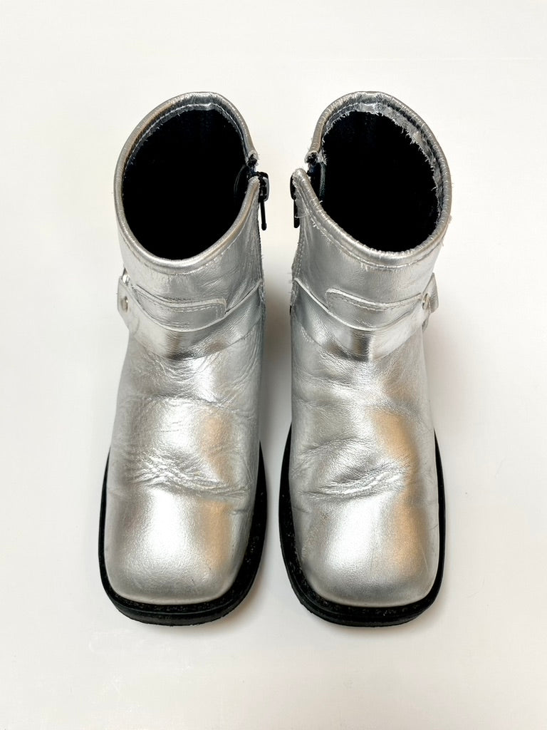 Zara silver biker boots Size 10