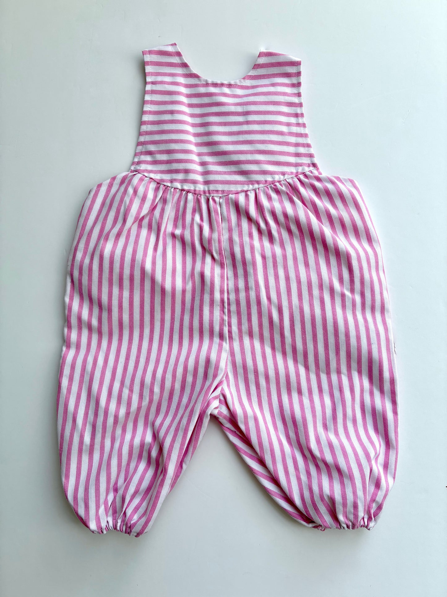Vintage pink stripe dungarees size 3-6m