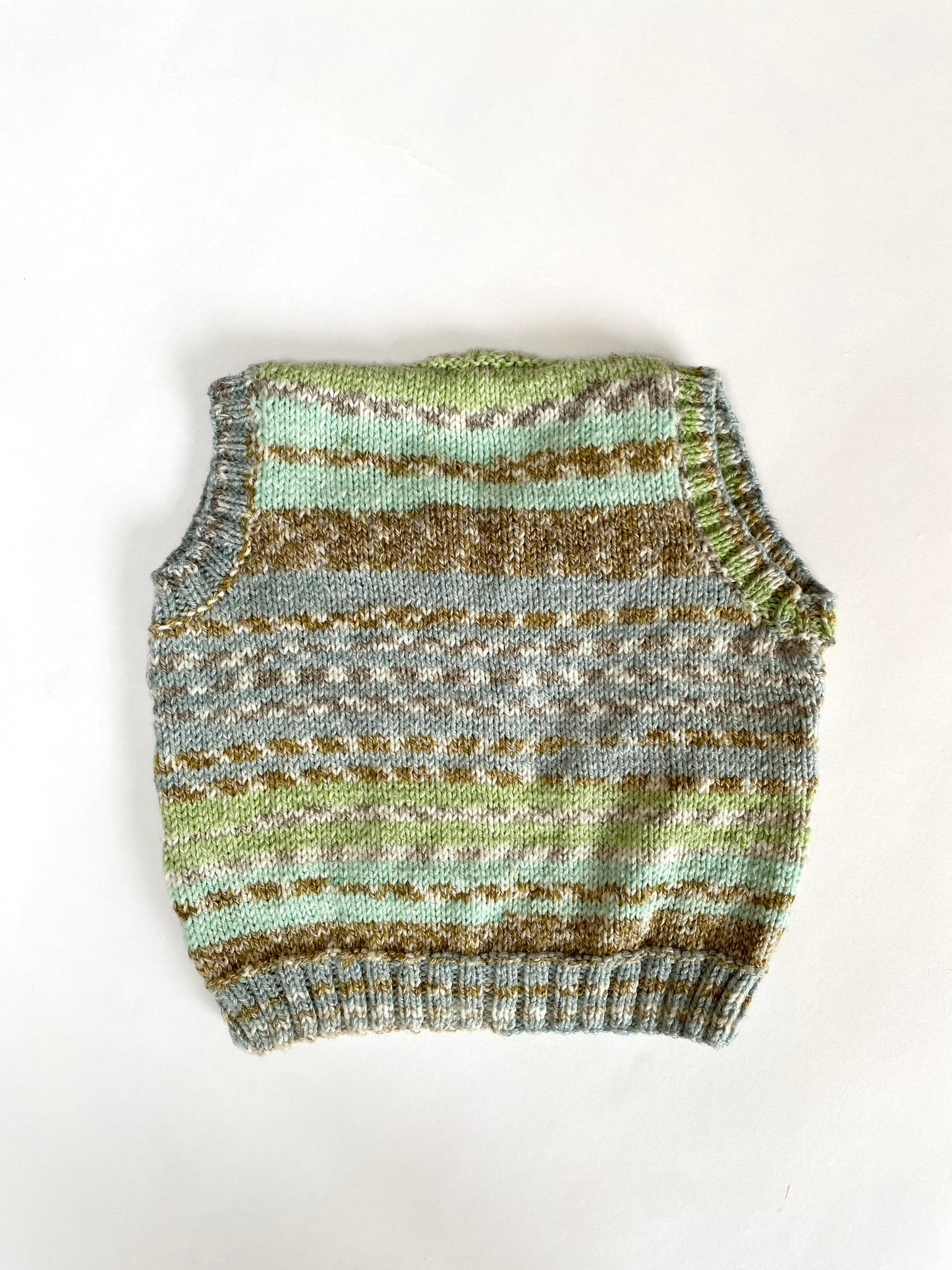 Hand knitted sleeveless cardigan age 12-18m