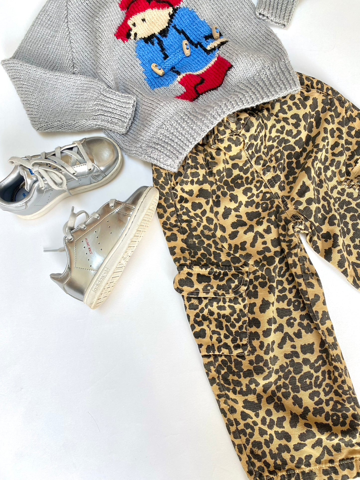 Leopard cargo jeans age 4y
