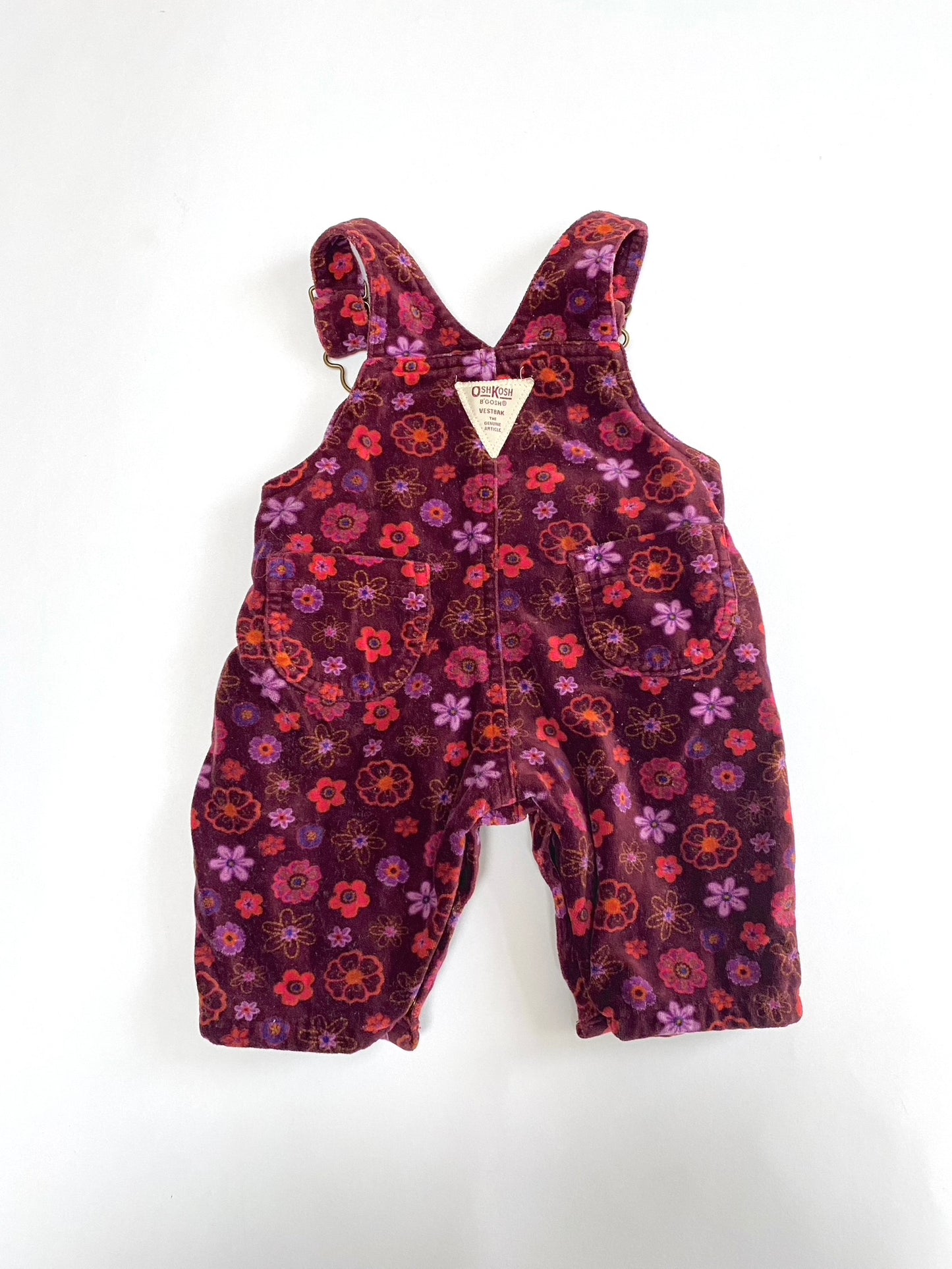 Oshkosh velvet printed dungarees Age 3m