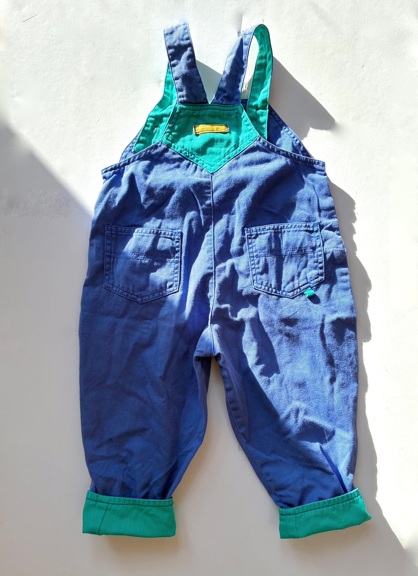 Vintage colourblock dungarees Size 12-18m