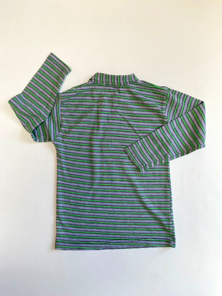 Y2K stripe zip collar tee Age 6-7y