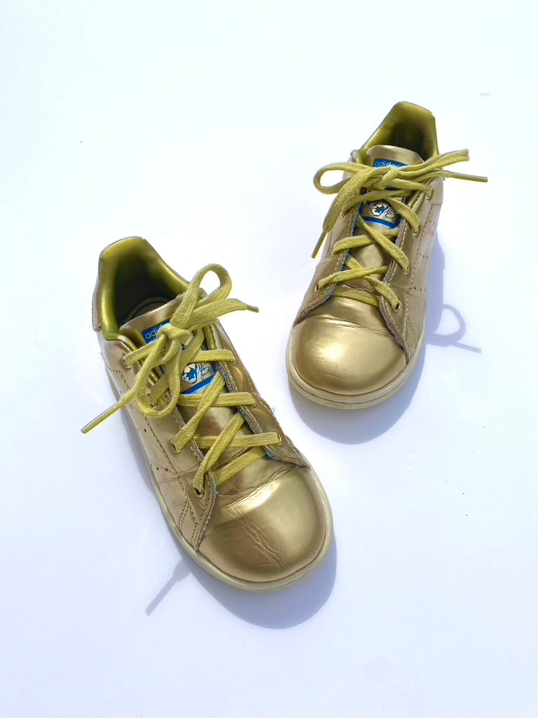 Gold Adidas trainers Size 9