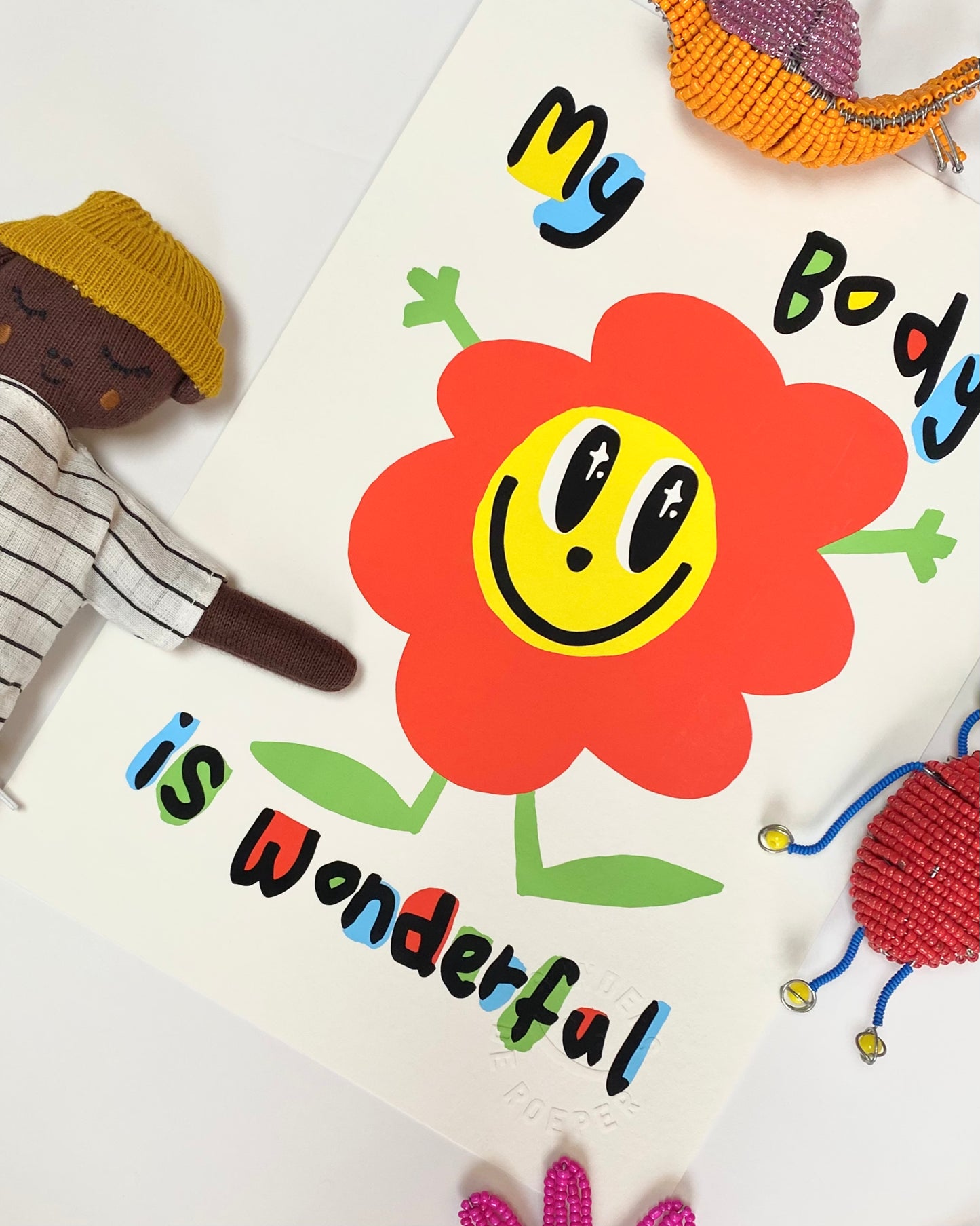 My body is wonderful print A4 print