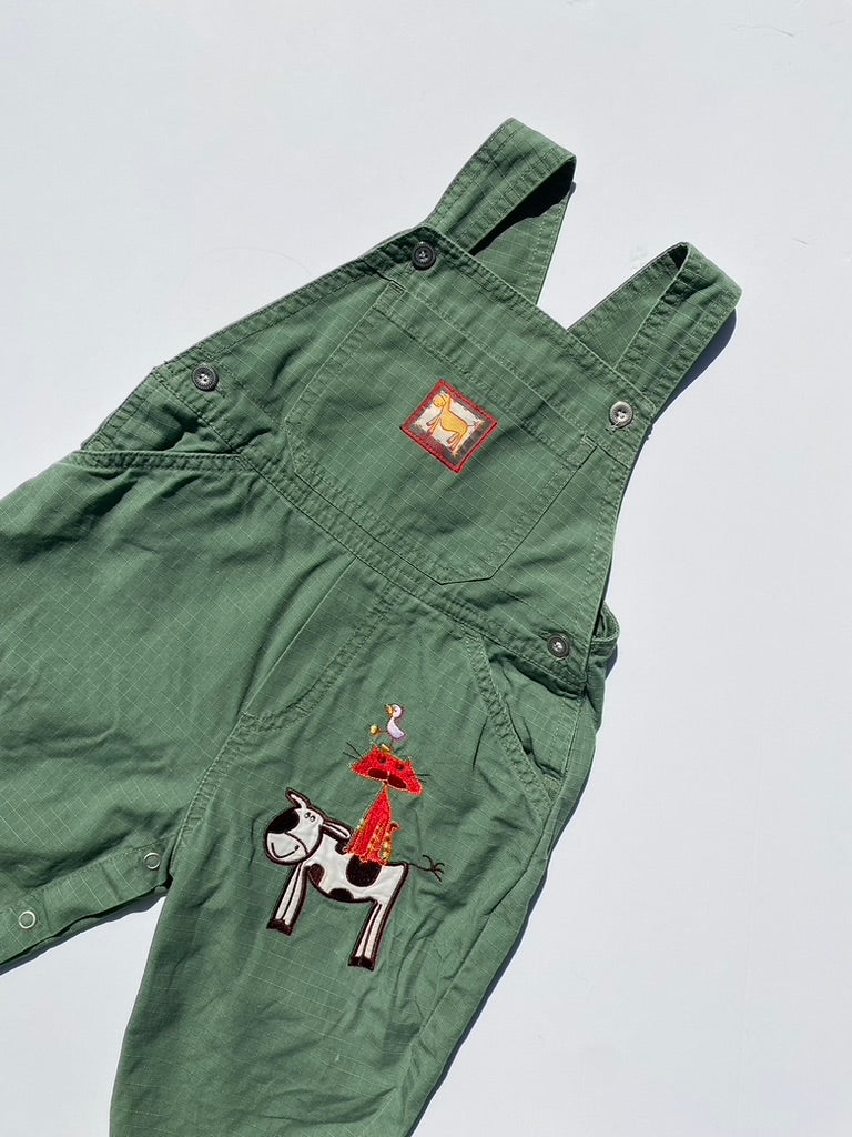 Y2K farmyard dungarees Age 6-9m