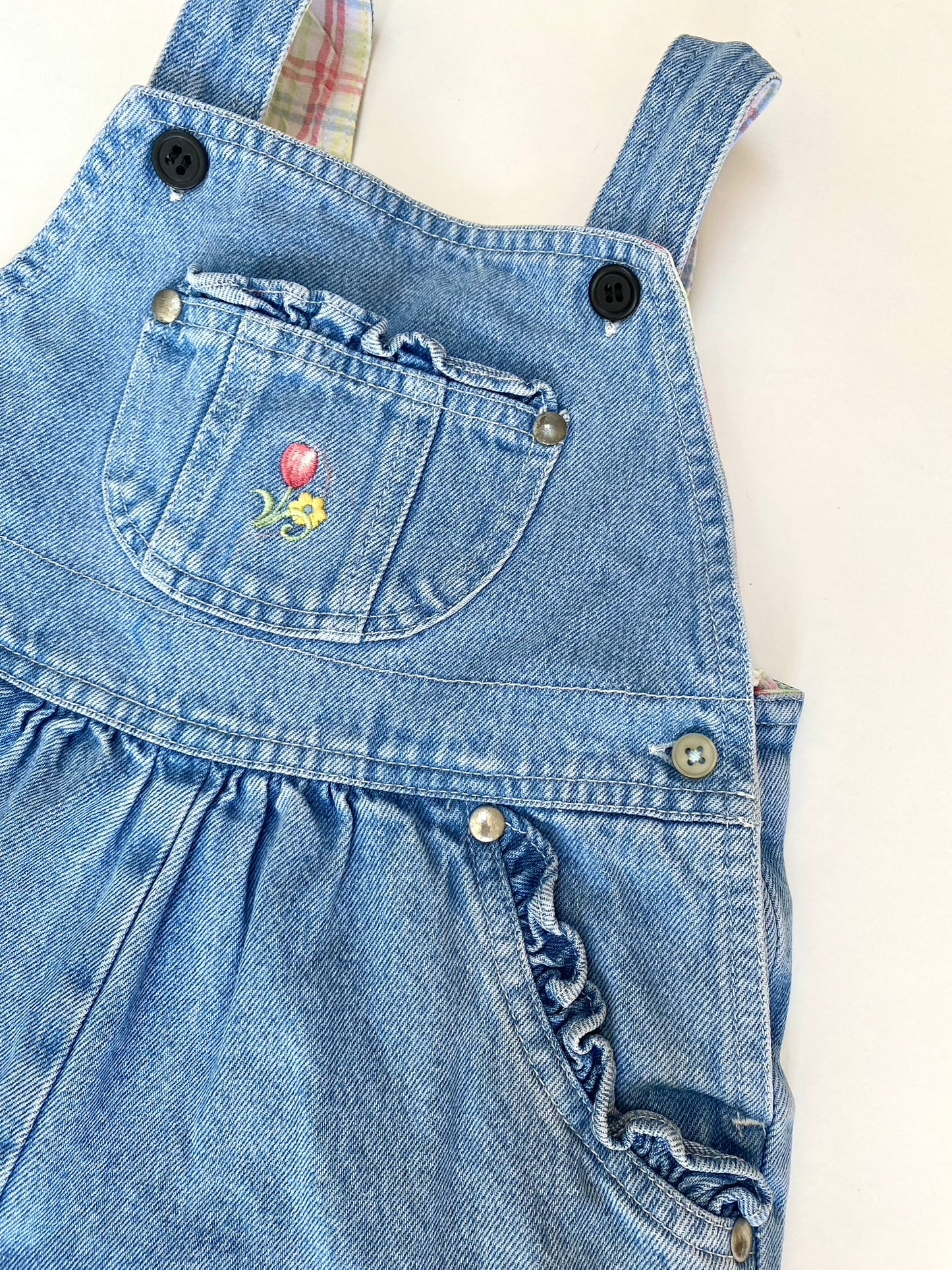 Vintage denim frill dungarees Size 18-24M +