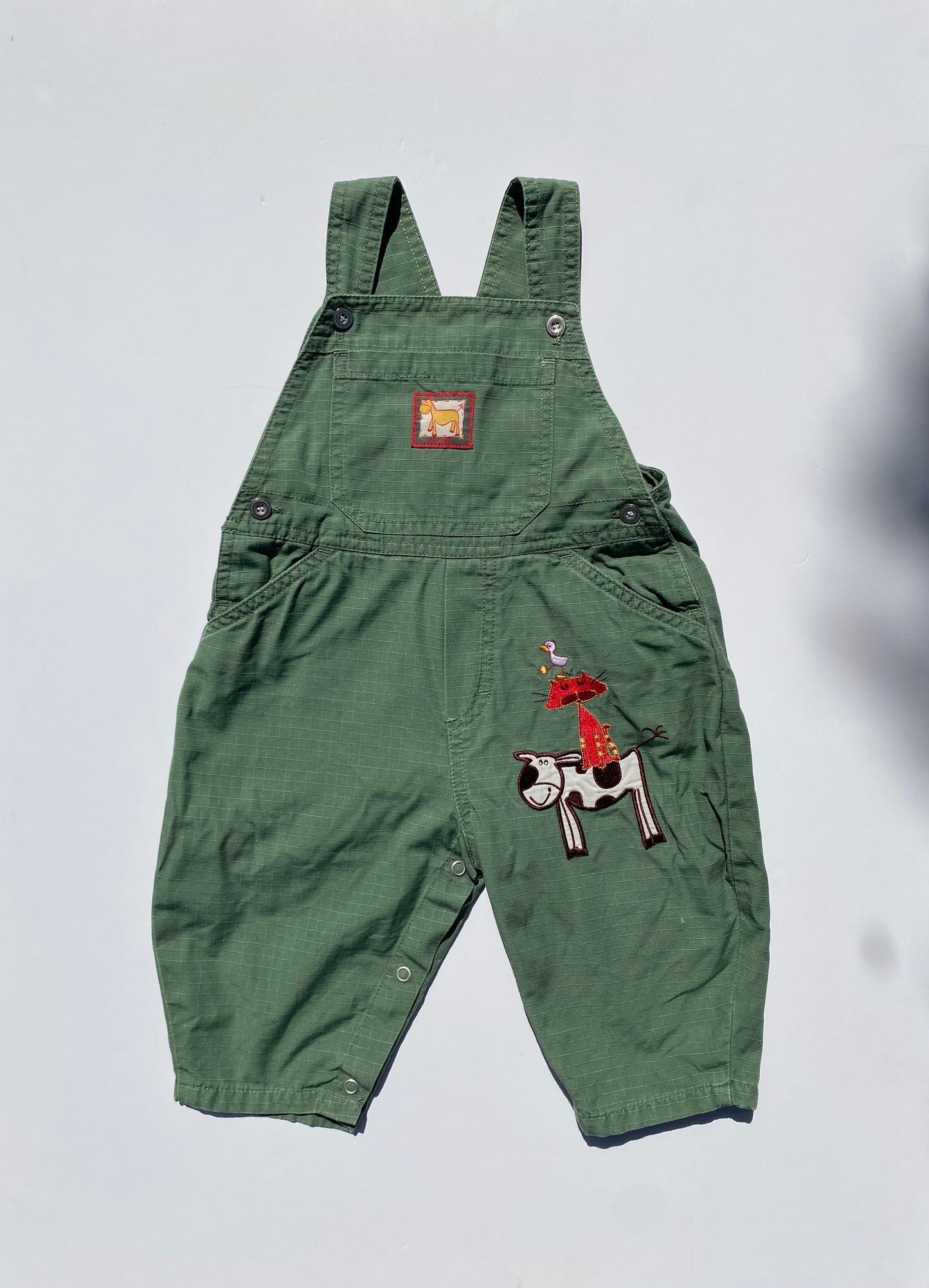Y2K farmyard dungarees Age 6-9m