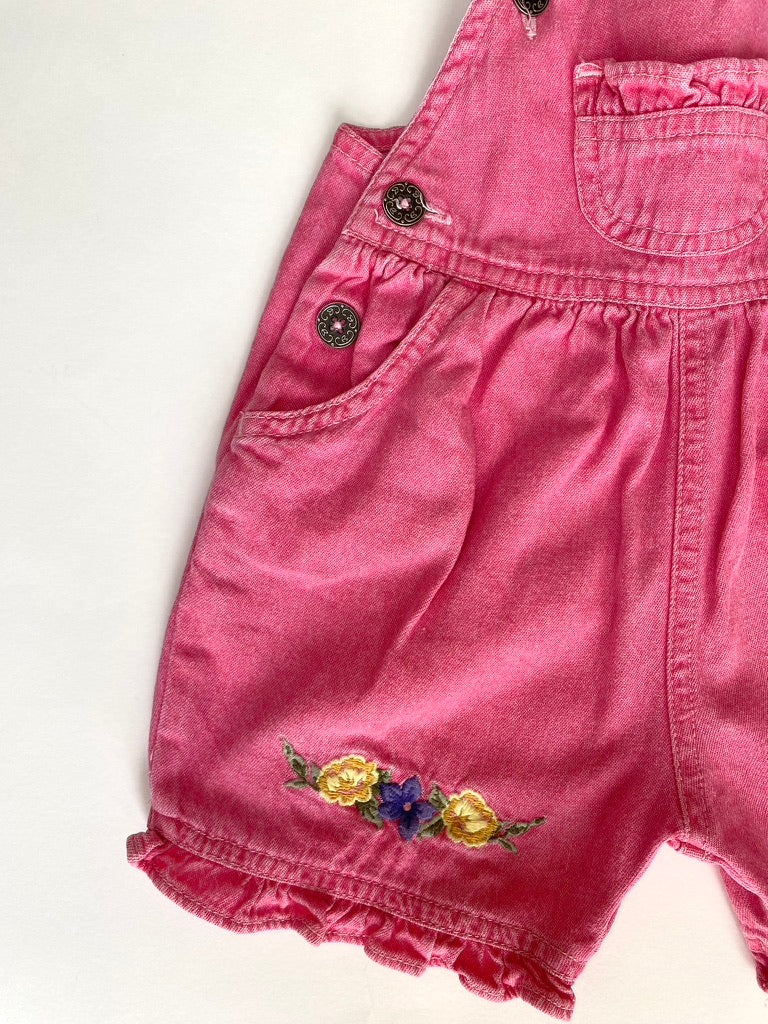 Vintage pink shortalls Age 6-9M