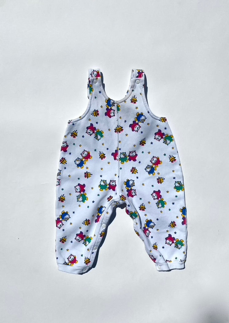 Vintage printed Dungarees Age 6-12m