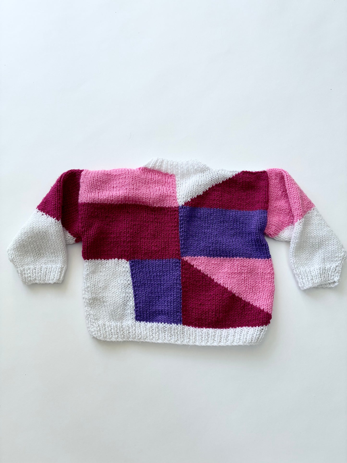 Hand knitted patterned cardi Age 12-24m