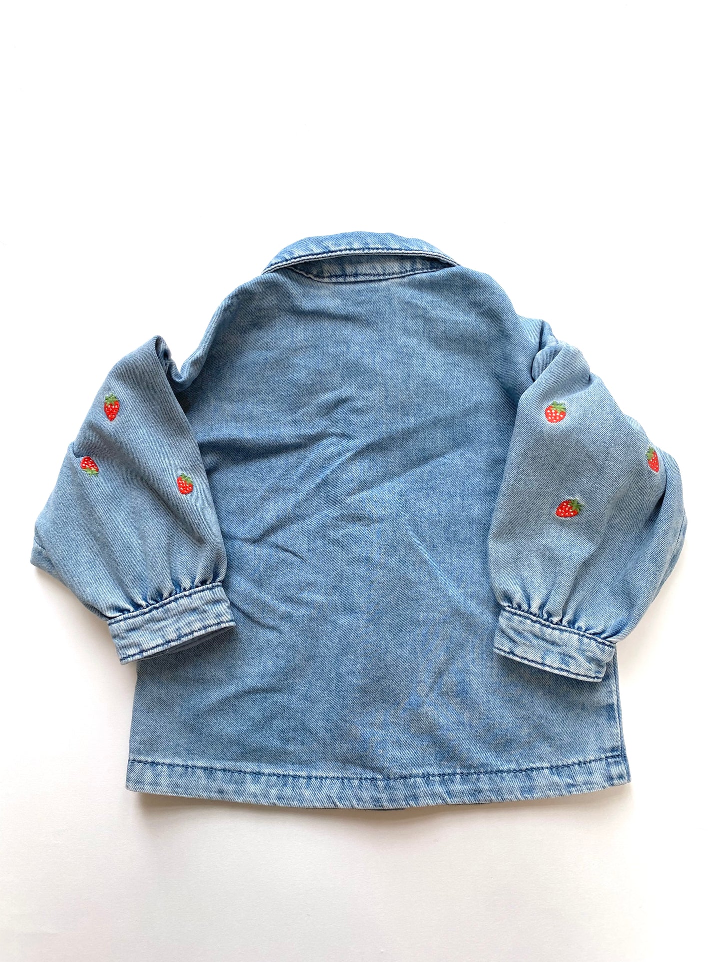 Strawberry denim jacket Age 12-18m