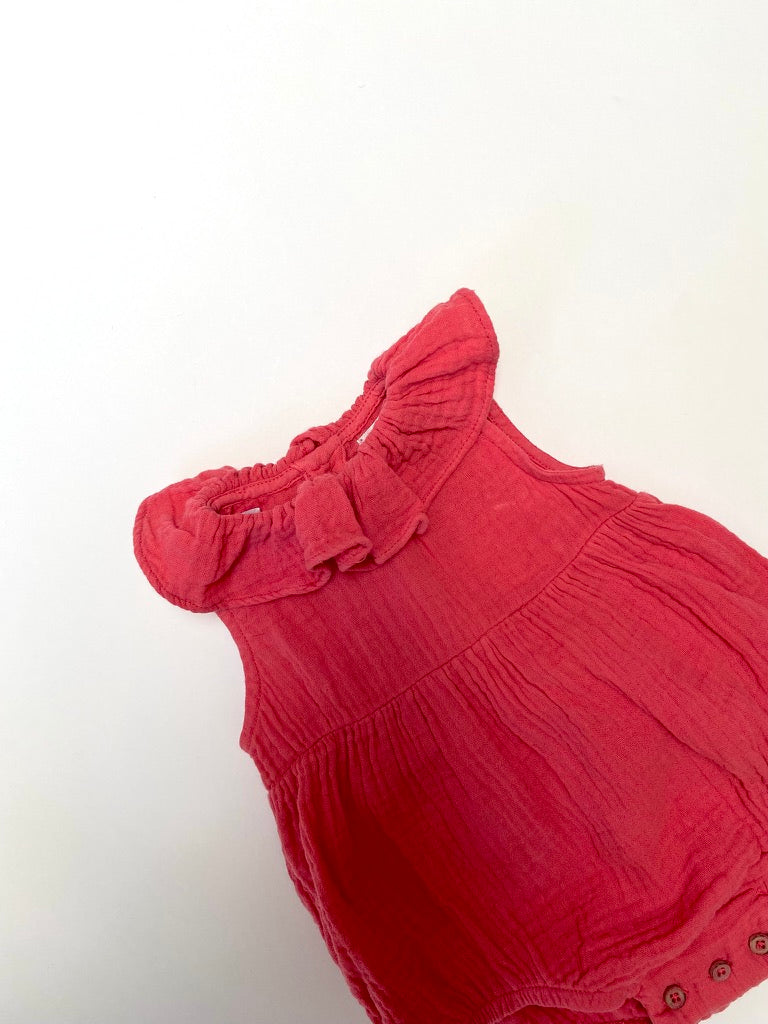 Mango frilly romper Age 0-3m