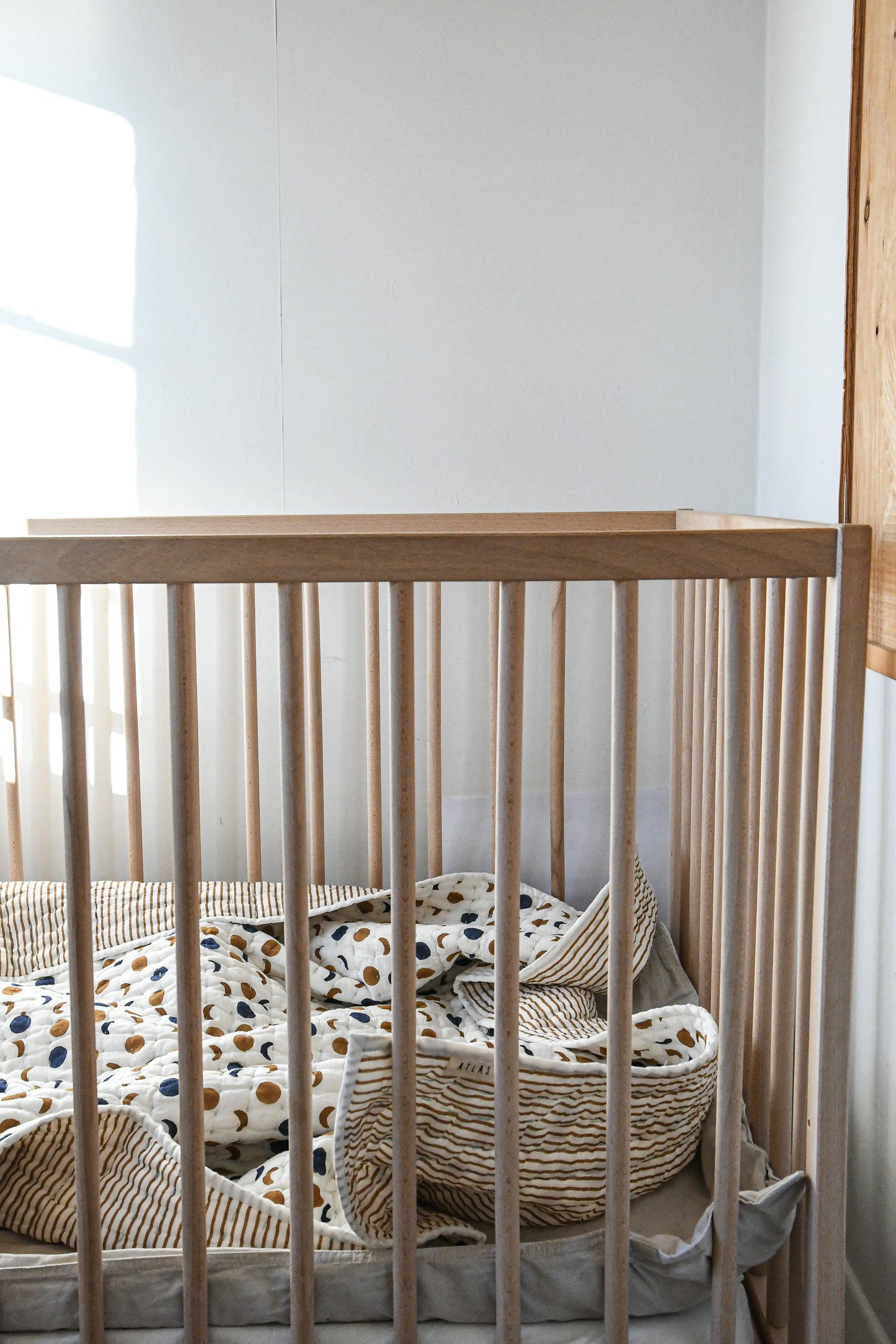 Mini Moons hand printed quilt