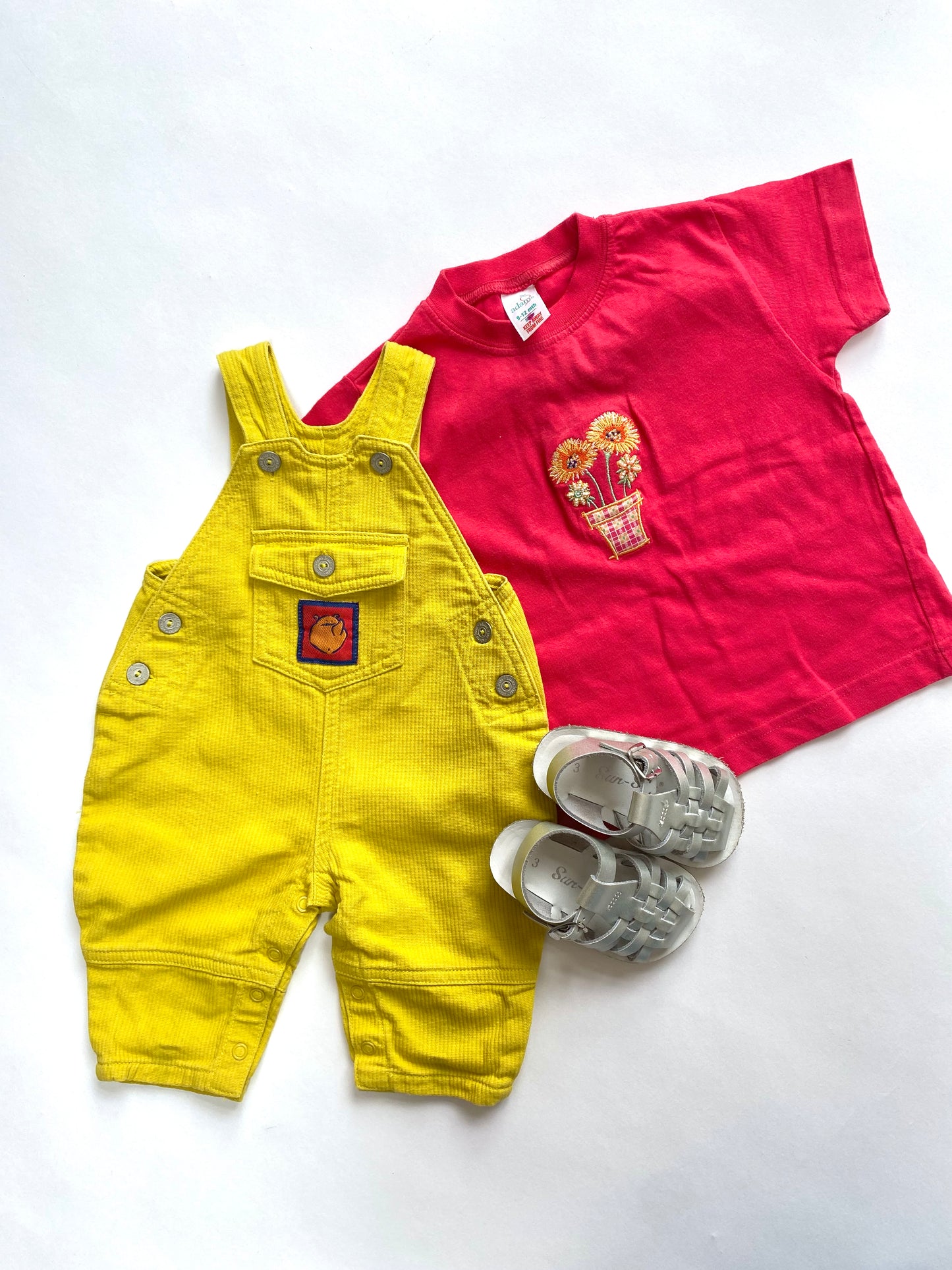 Vintage yellow dungarees Age 3-6m
