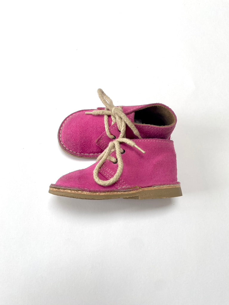 Pink suede desert boots size 7