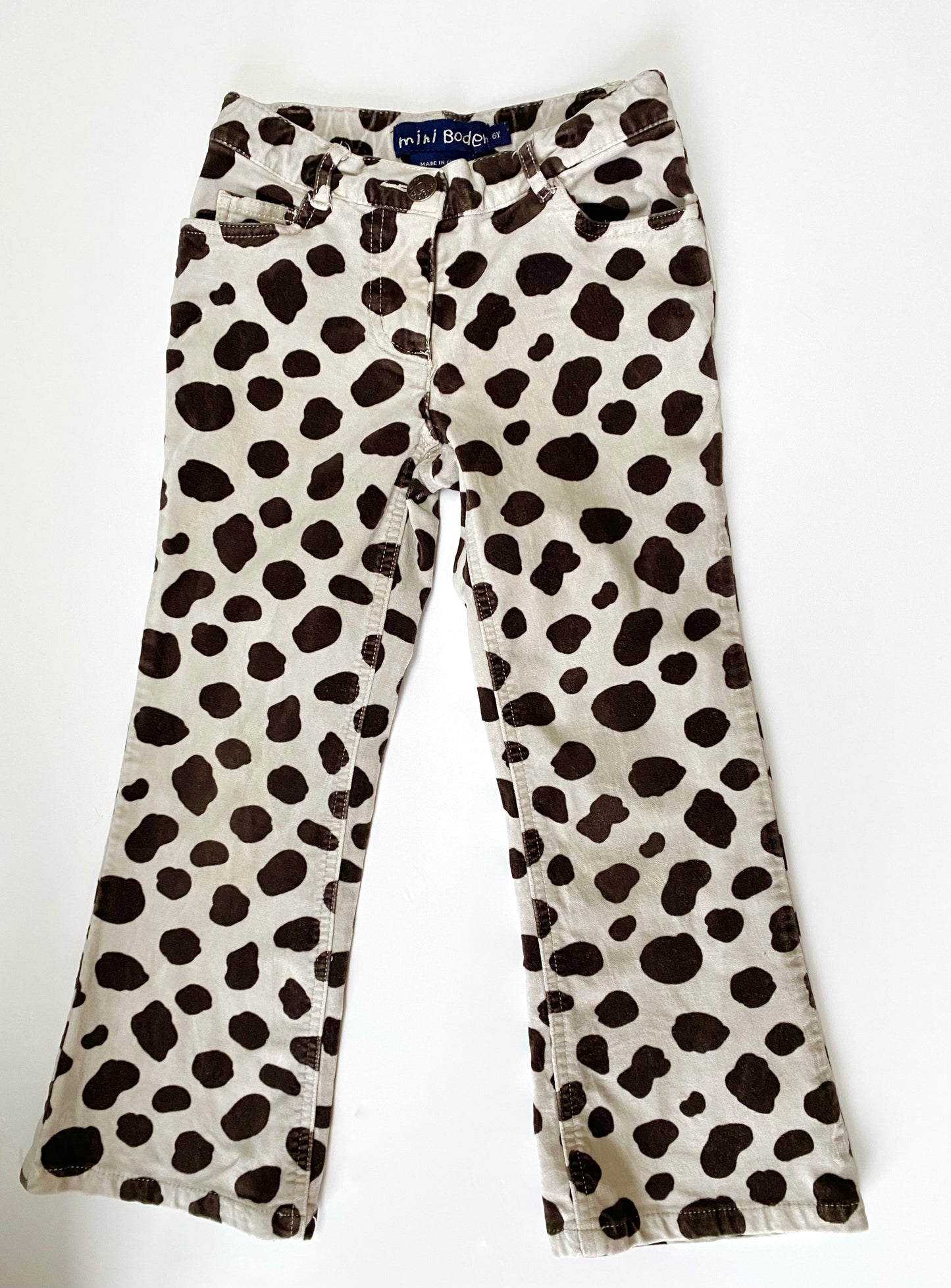 Mini Boden printed velvet flares Age 6Y