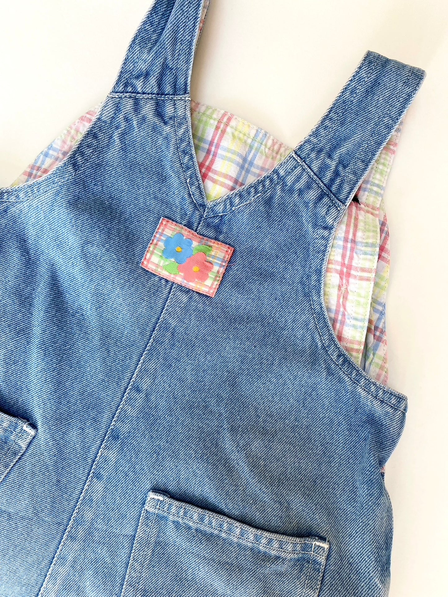 Vintage denim frill dungarees Size 18-24M +