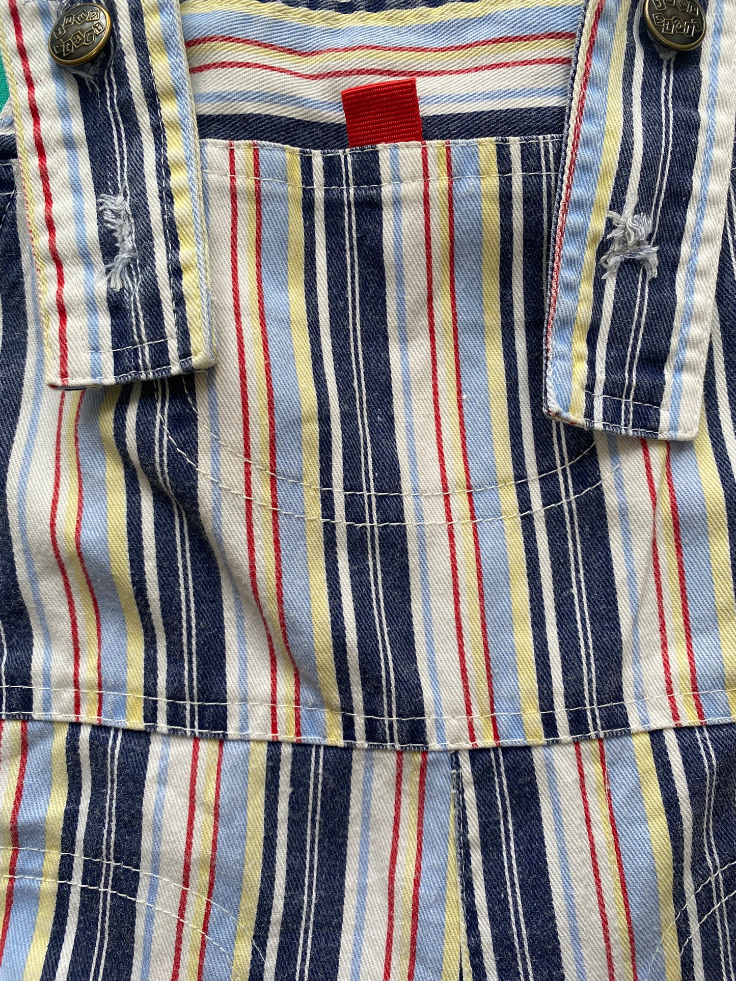 Vintage multi stripe dungarees age 12-18m
