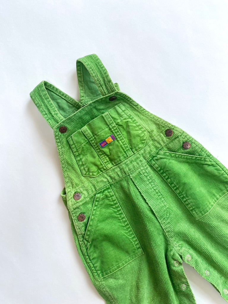 Y2k green dungarees age 6-12m