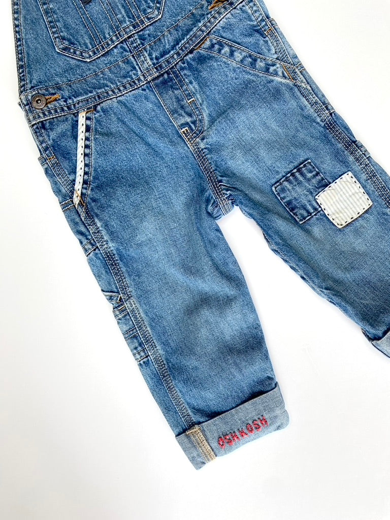 Oshkosh patchwork denim dungarees age 9-12m