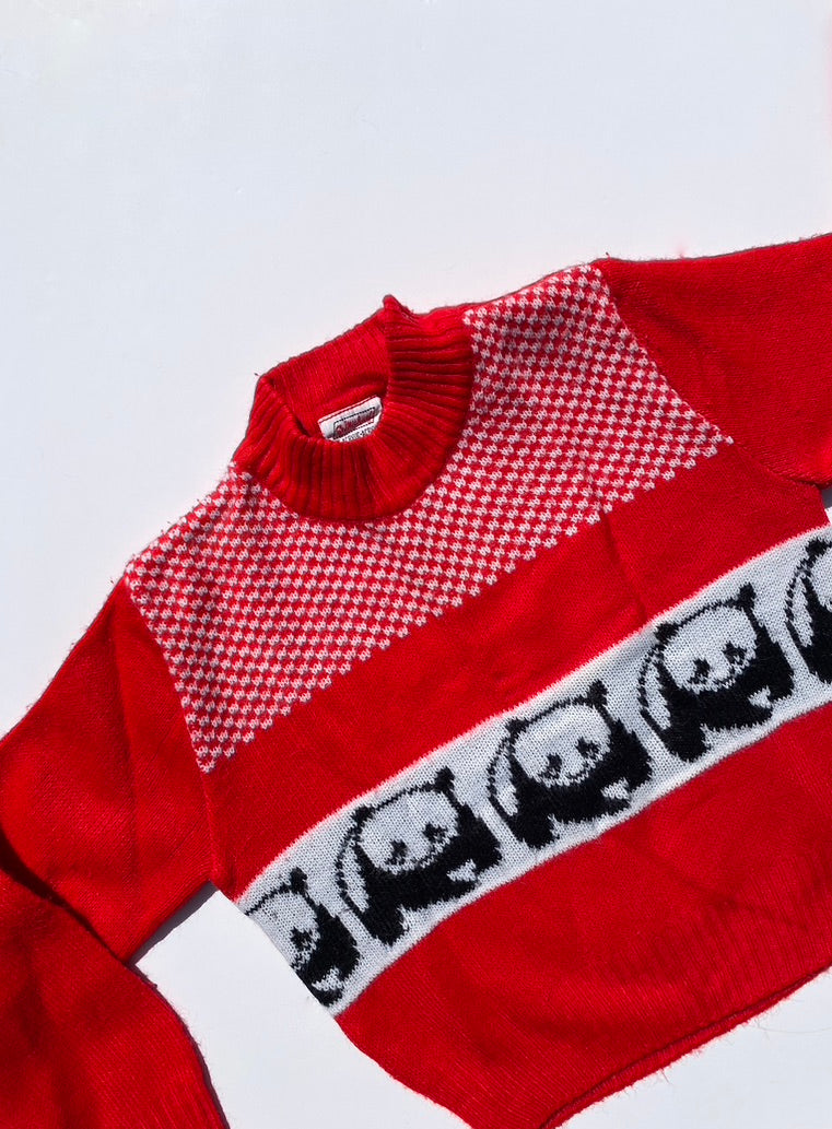 Rare 1970s Vintage St Michael panda jumper Age 18-24m
