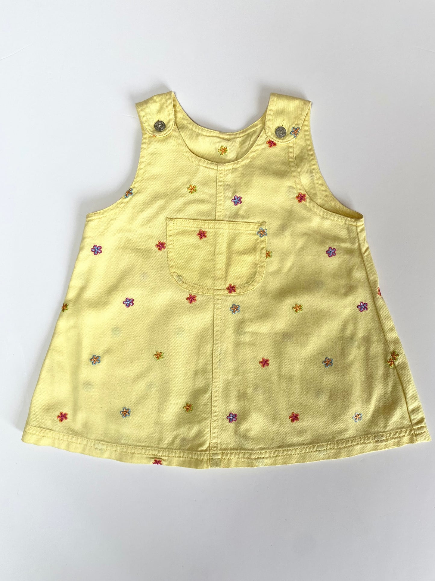 Yellow embroidered dress Age 6-9M