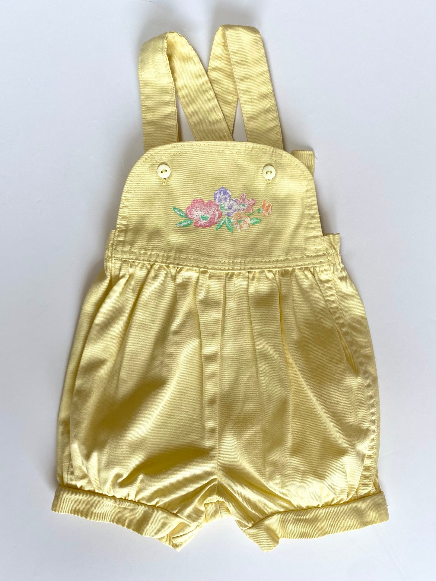 Vintage yellow shortalls Age 6-9M