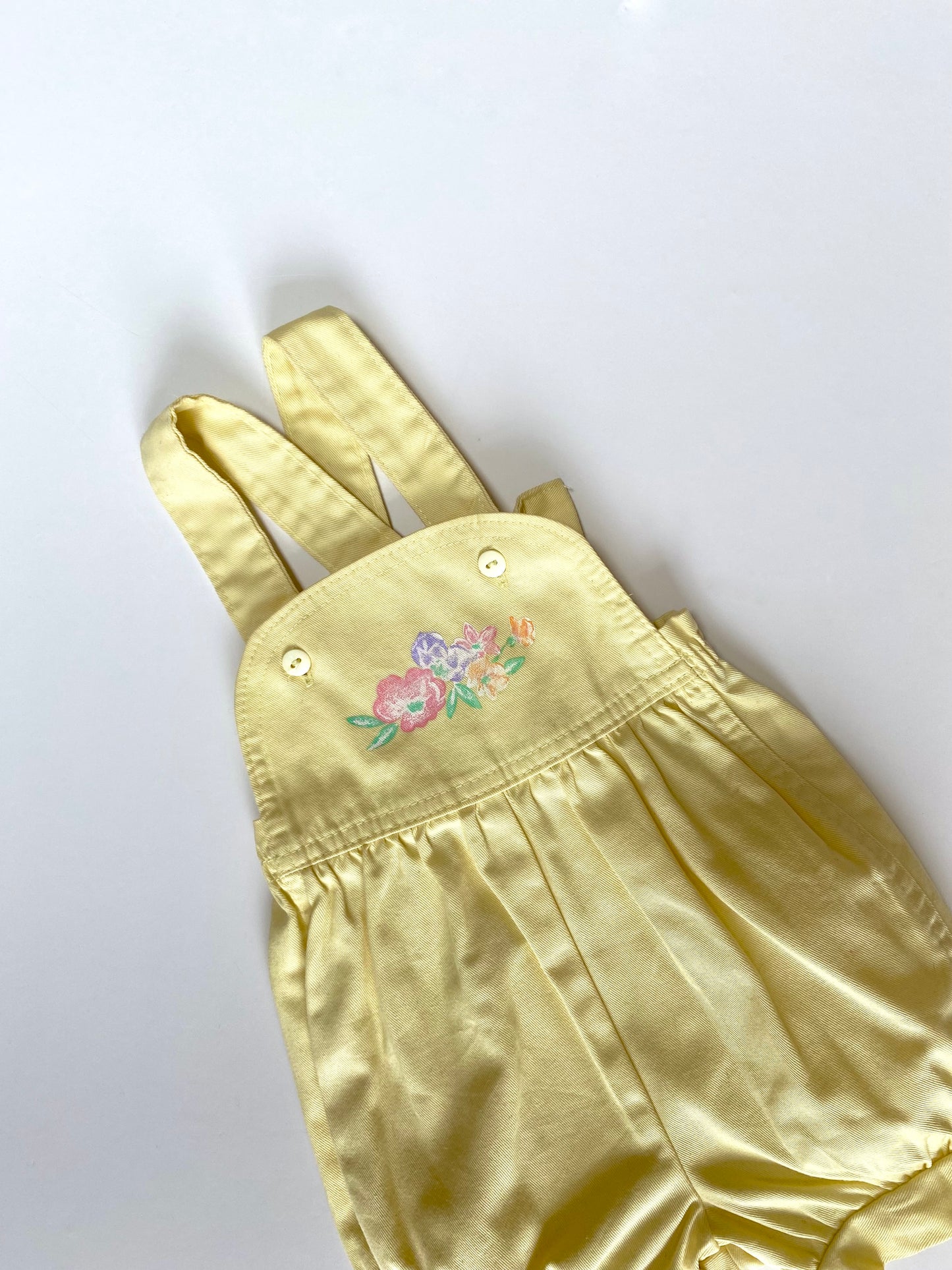 Vintage yellow shortalls Age 6-9M