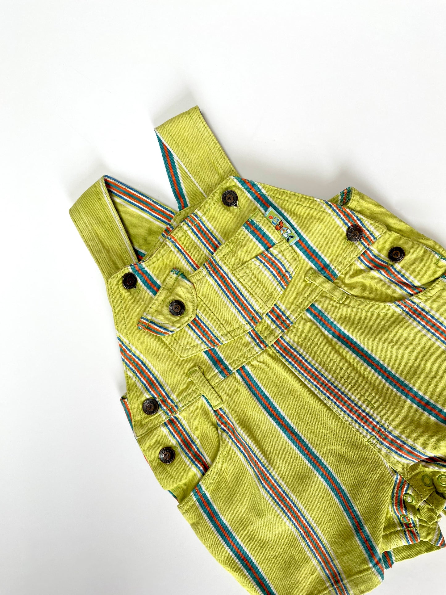 Vintage stripe shortalls Age 6-9M