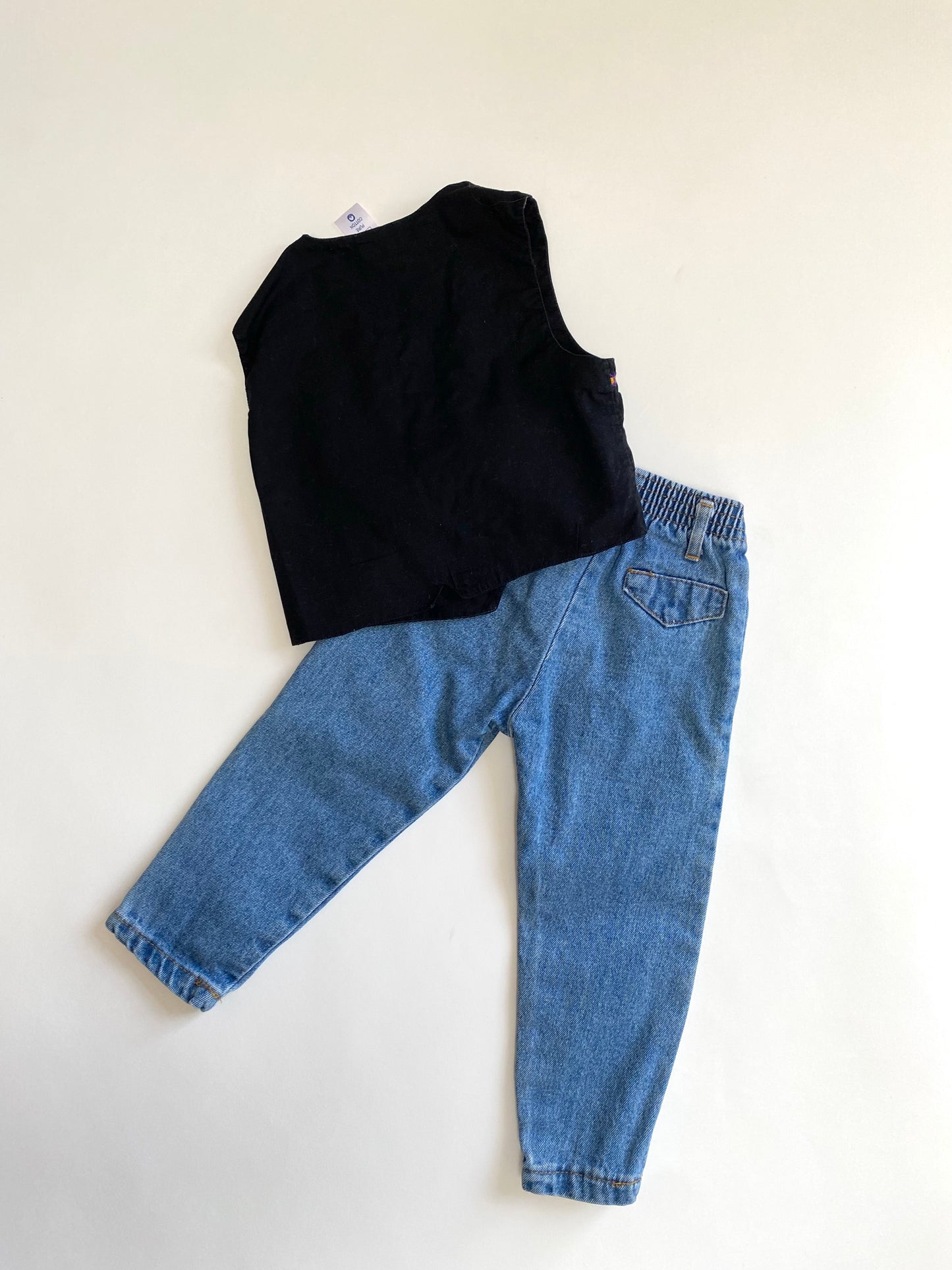 Vintage waistcoat and jeans set Age 5Y