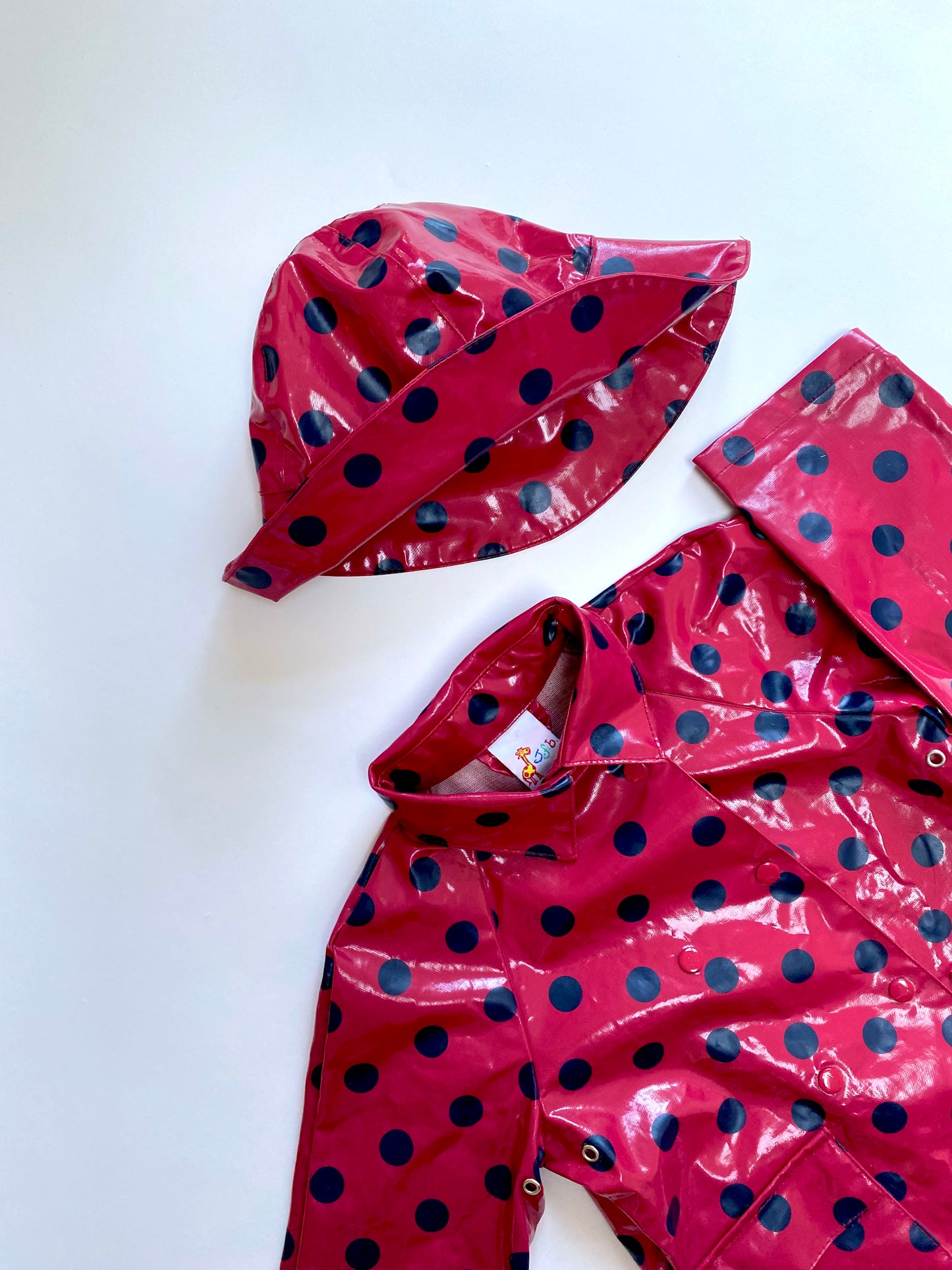Vintage spotty coat and hat Age 12-18M